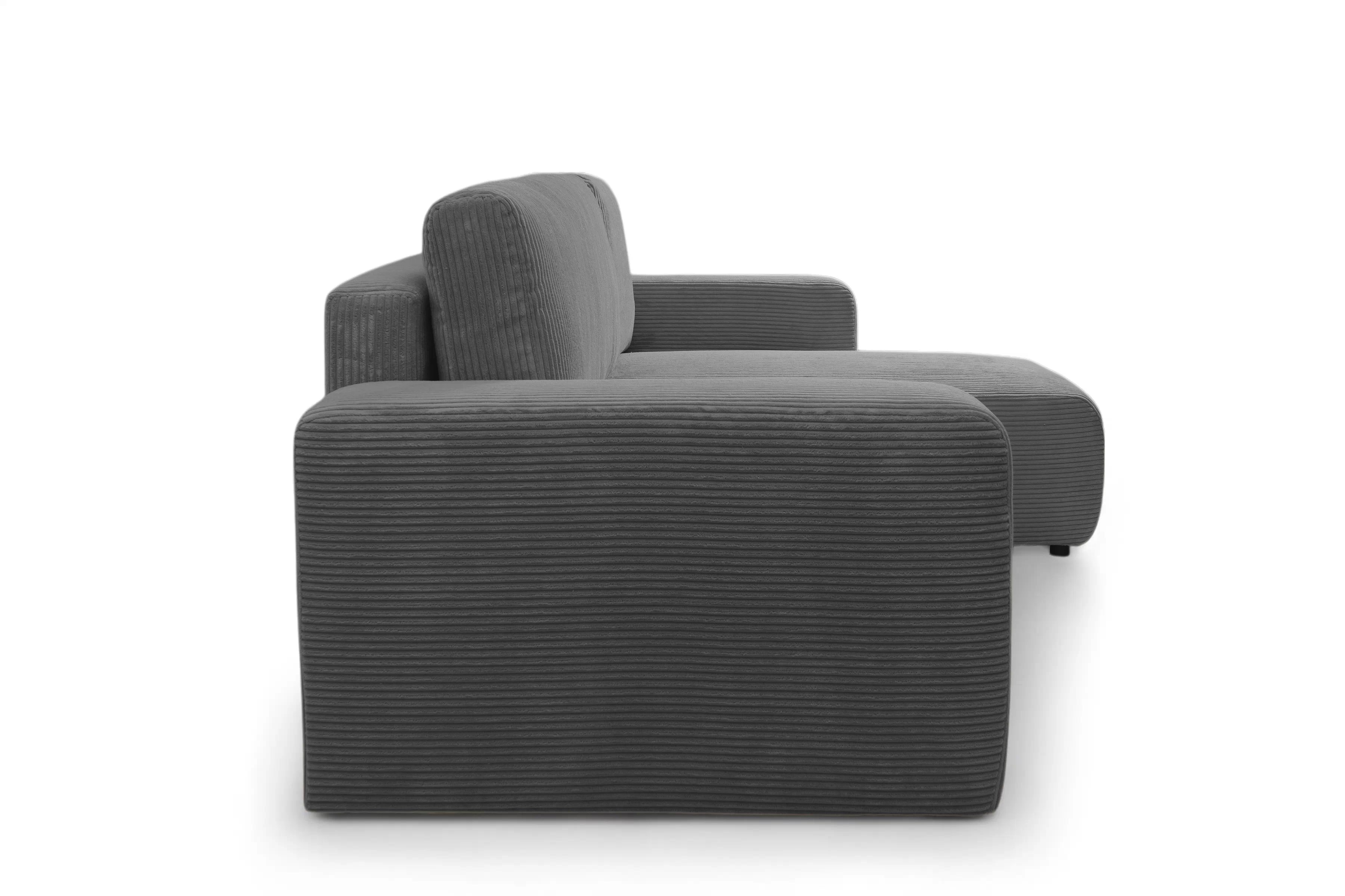 Rozkládací rohová sedací souprava Avia Mini - grafitová Lincoln 90 Rohová sedací souprava Avia Mini rozkládací uniwersalny prawo/levá - grafitová manšestr Lincoln 90