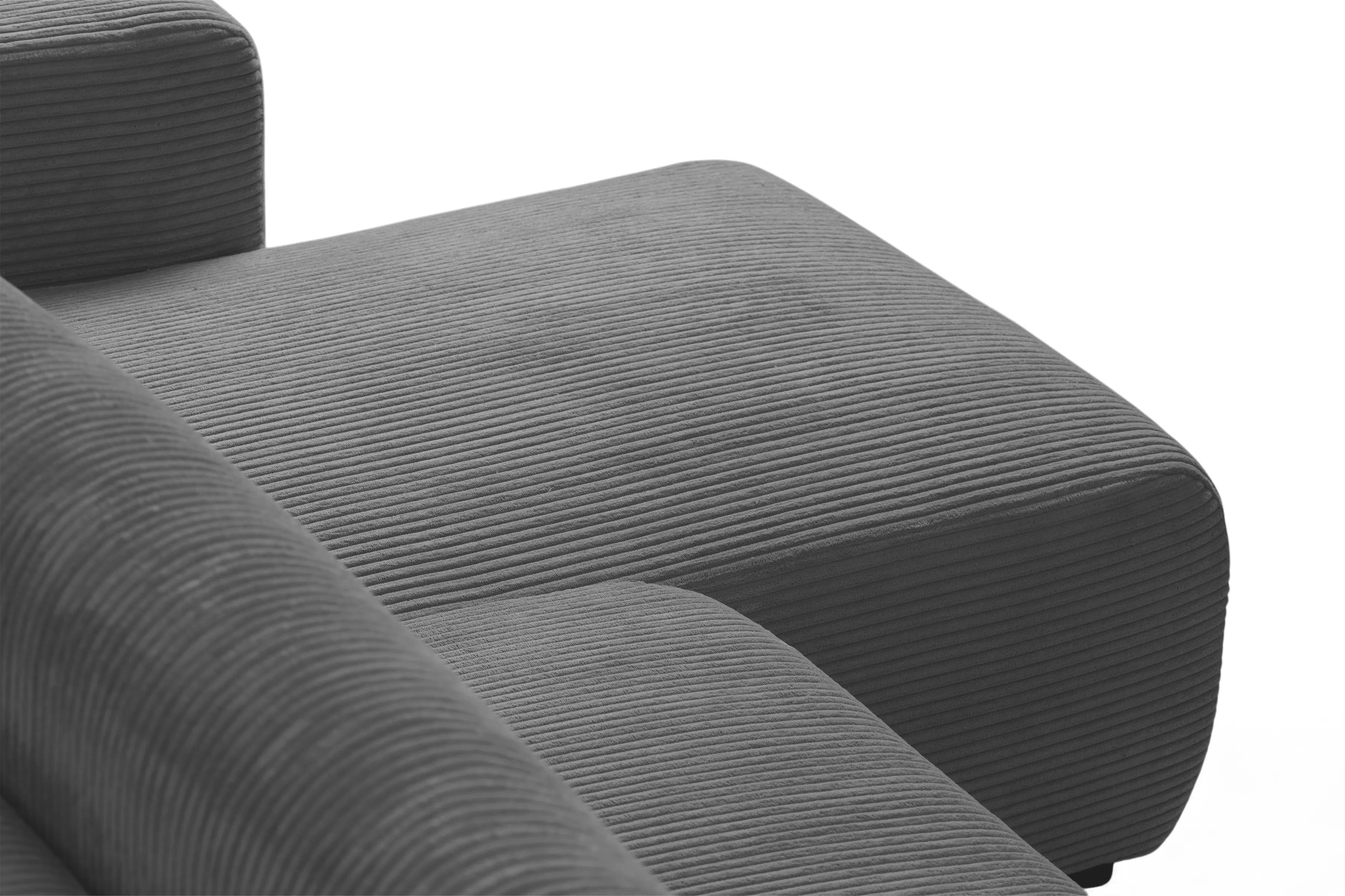 Rozkládací rohová sedací souprava Avia Mini - grafitová Lincoln 90 Rohová sedací souprava Avia Mini rozkládací uniwersalny prawo/levá - grafitová manšestr Lincoln 90