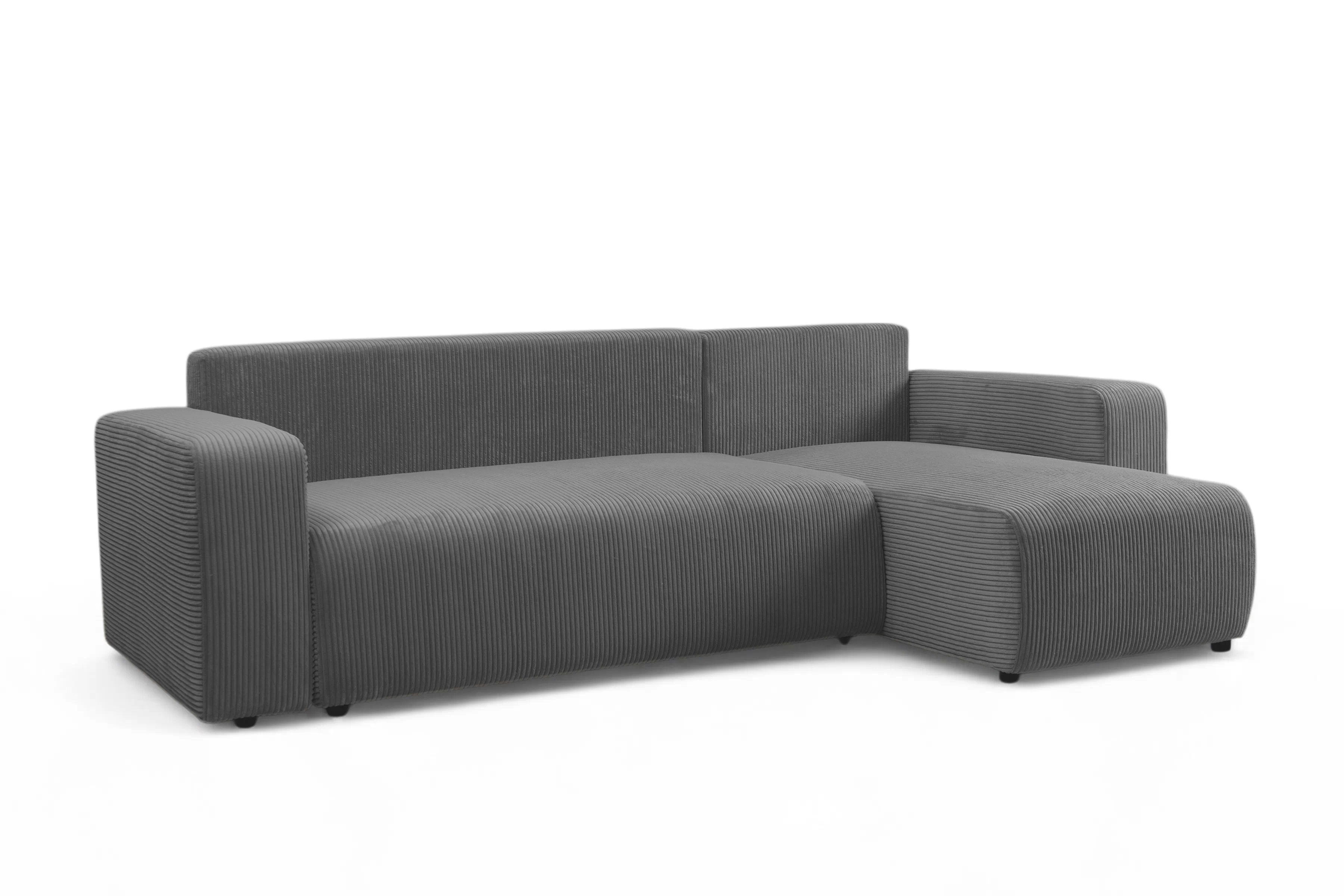 Rozkládací rohová sedací souprava Avia Mini - grafitová Lincoln 90 Rohová sedací souprava Avia Mini rozkládací uniwersalny prawo/levá - grafitová manšestr Lincoln 90