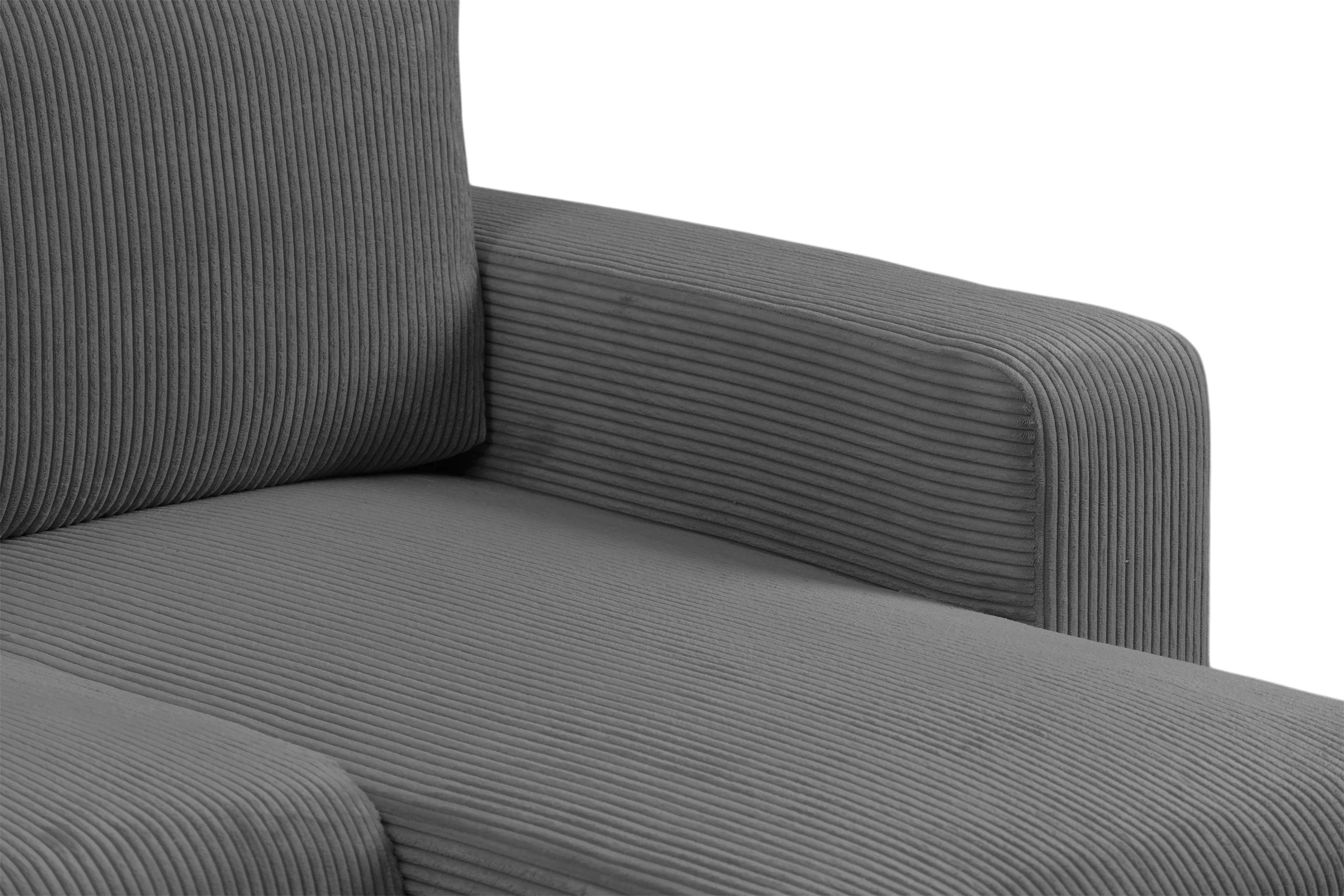 Rozkládací rohová sedací souprava Avia Mini - grafitová Lincoln 90 Rohová sedací souprava Avia Mini rozkládací uniwersalny prawo/levá - grafitová manšestr Lincoln 90