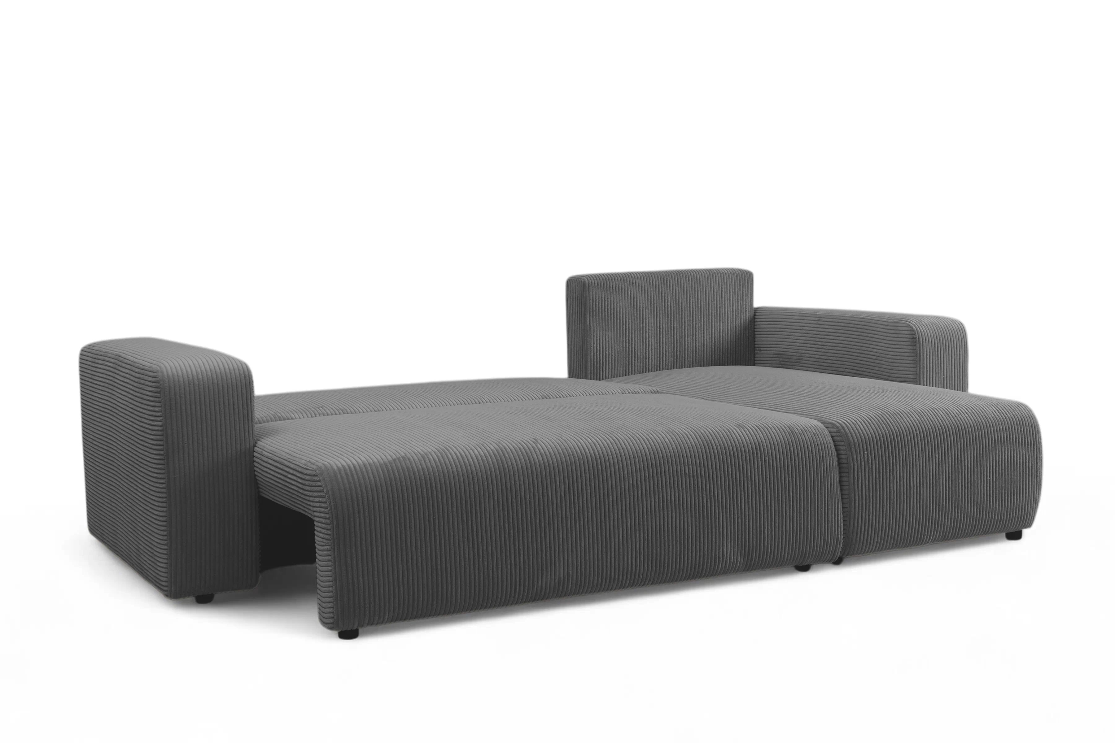 Rozkládací rohová sedací souprava Avia Mini - grafitová Lincoln 90 Rohová sedací souprava Avia Mini rozkládací uniwersalny prawo/levá - grafitová manšestr Lincoln 90