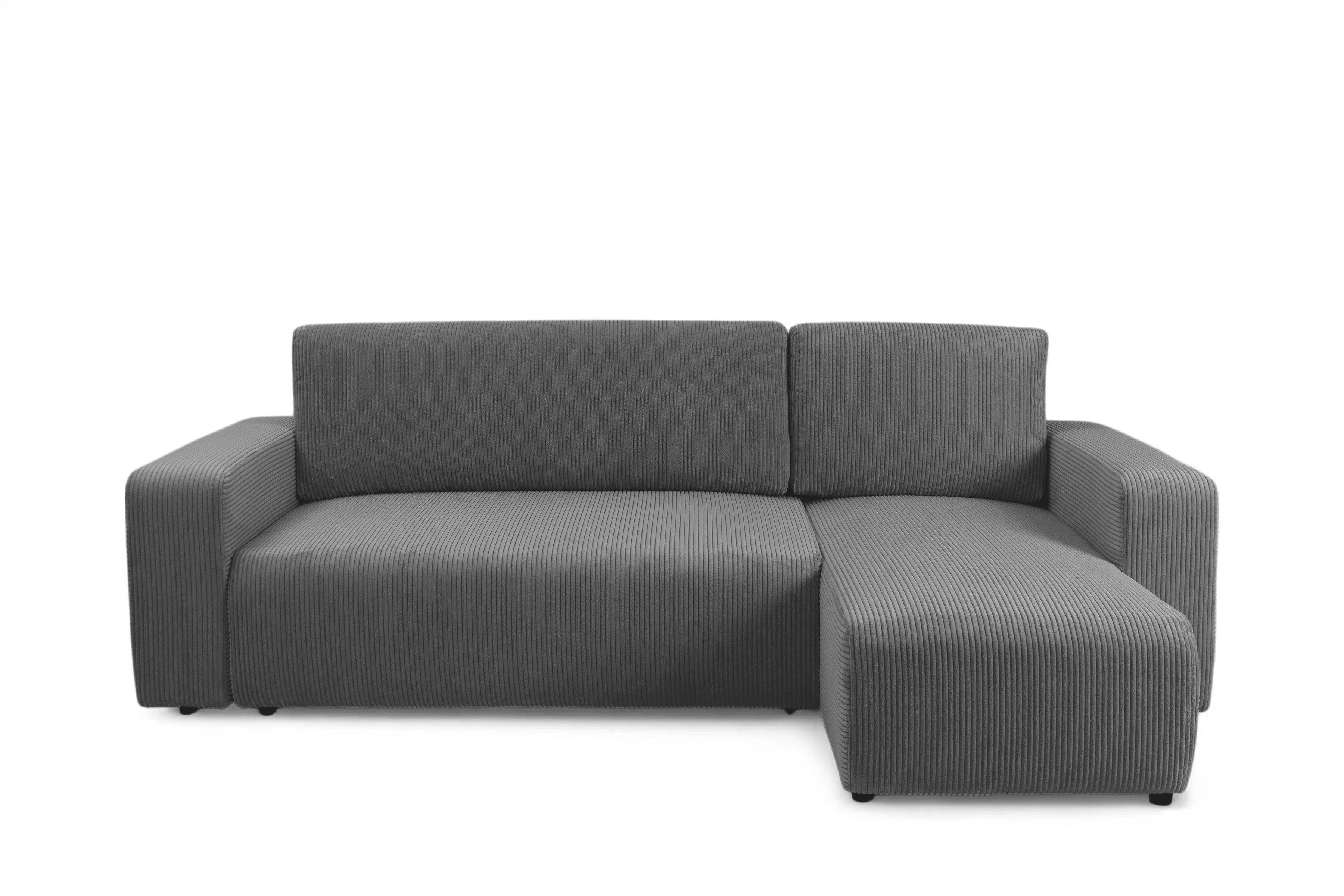 Rozkládací rohová sedací souprava Avia Mini - grafitová Lincoln 90 Rohová sedací souprava Avia Mini rozkládací uniwersalny prawo/levá - grafitová manšestr Lincoln 90