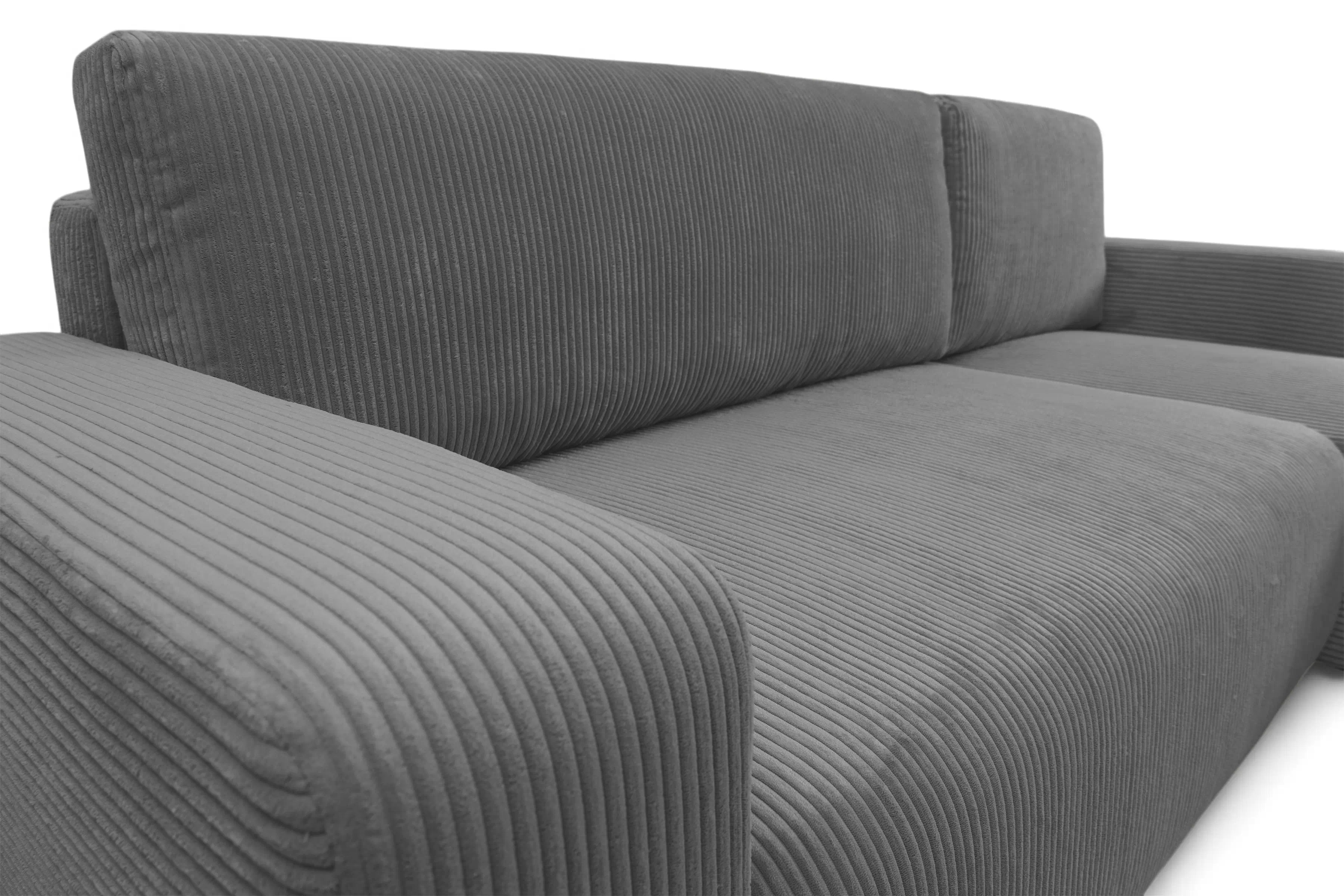 Rozkládací rohová sedací souprava Avia Mini - grafitová Lincoln 90 Rohová sedací souprava Avia Mini rozkládací uniwersalny prawo/levá - grafitová manšestr Lincoln 90