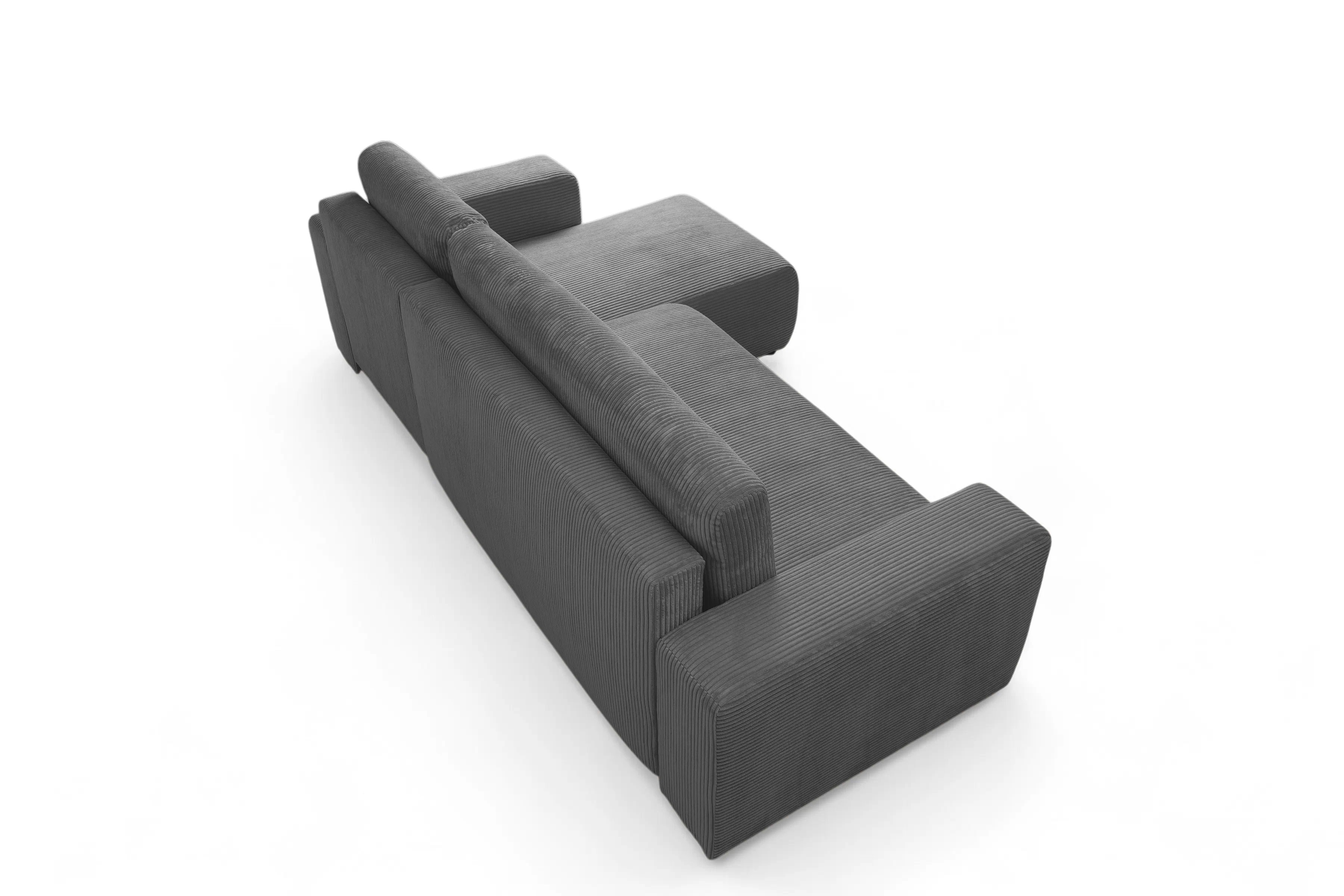 Rozkládací rohová sedací souprava Avia Mini - grafitová Lincoln 90 Rohová sedací souprava Avia Mini rozkládací uniwersalny prawo/levá - grafitová manšestr Lincoln 90