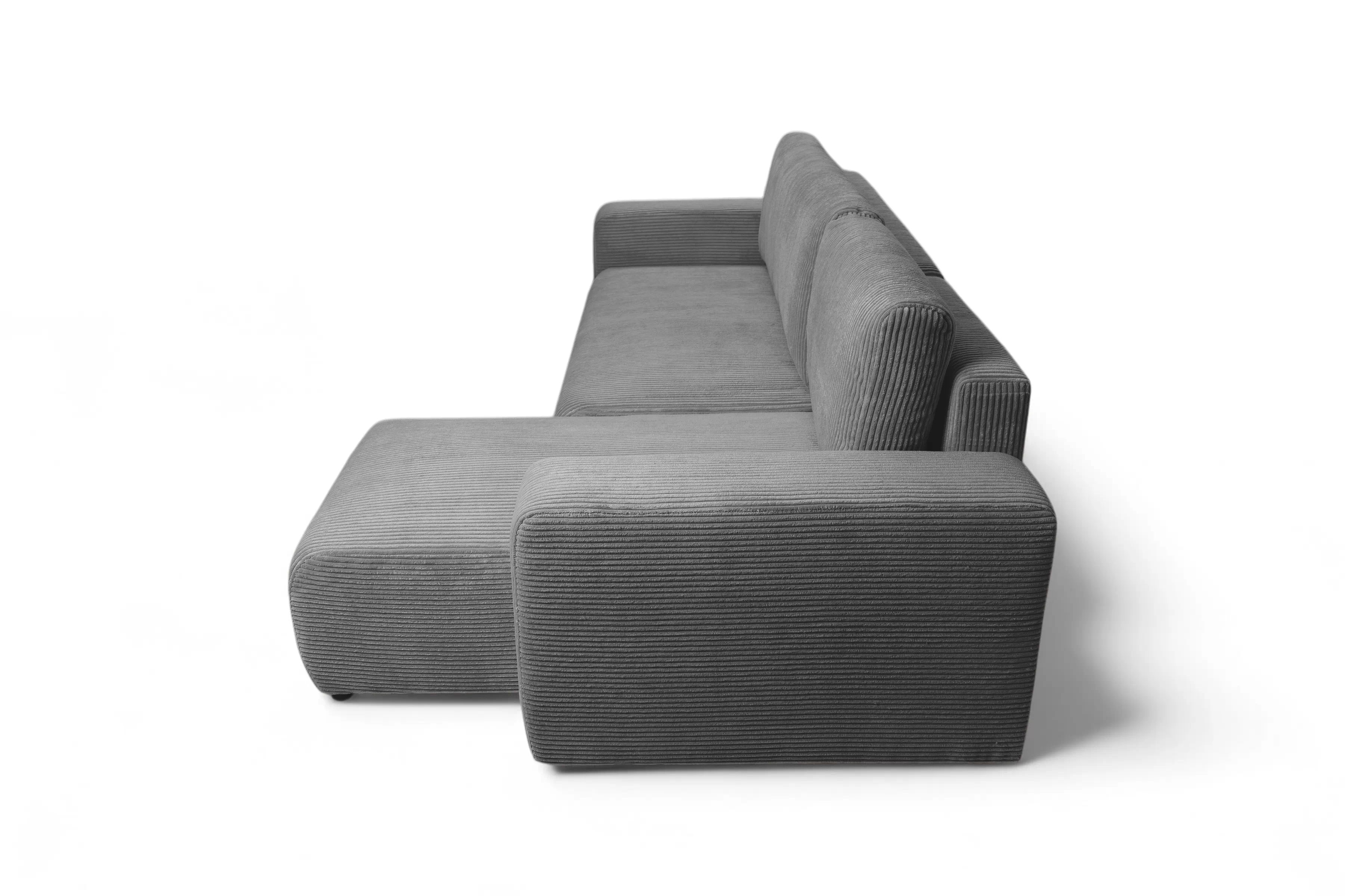 Rozkládací rohová sedací souprava Avia Mini - grafitová Lincoln 90 Rohová sedací souprava Avia Mini rozkládací uniwersalny prawo/levá - grafitová manšestr Lincoln 90