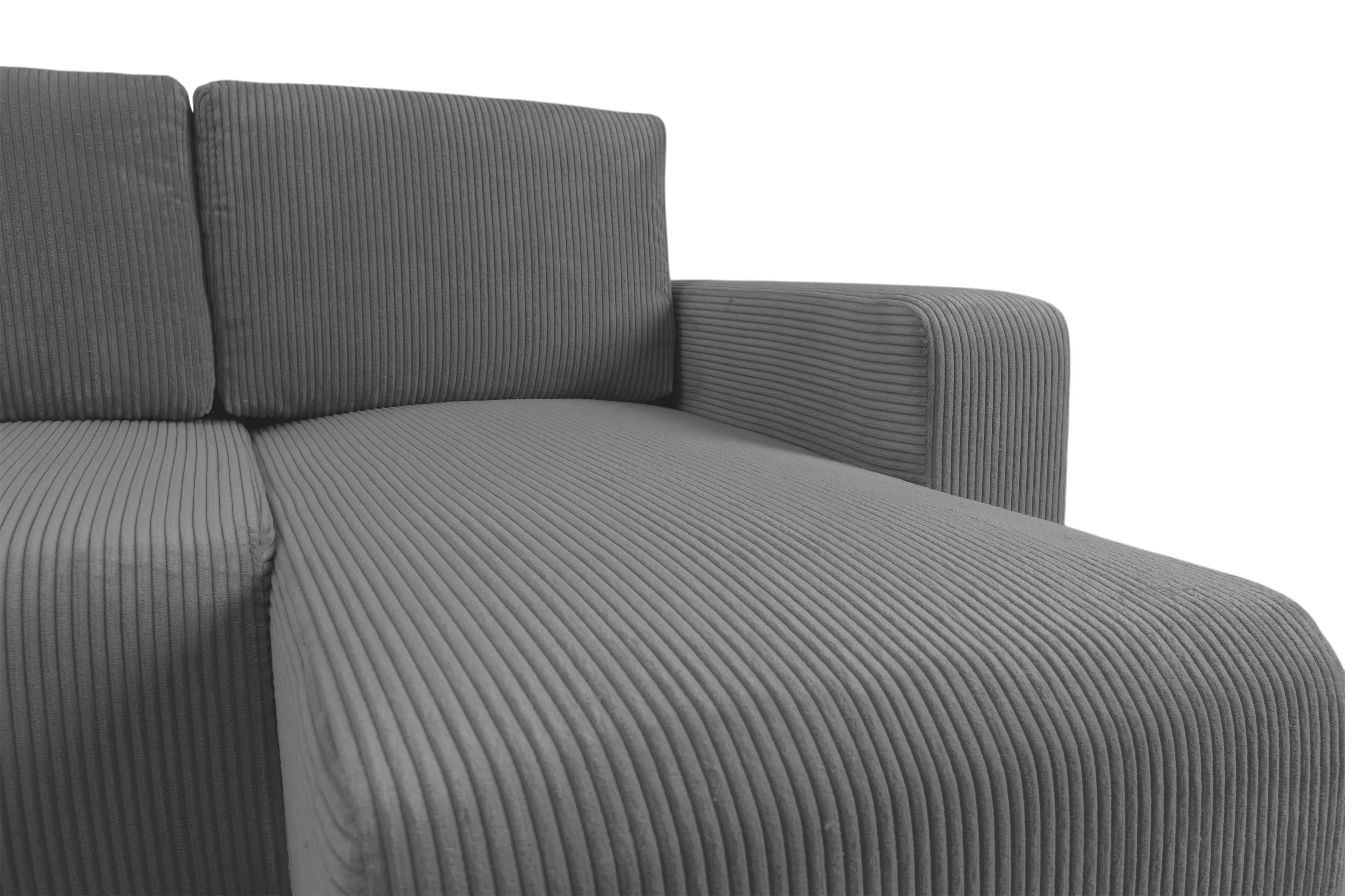 Rozkládací rohová sedací souprava Avia Mini - grafitová Lincoln 90 Rohová sedací souprava Avia Mini rozkládací uniwersalny prawo/levá - grafitová manšestr Lincoln 90