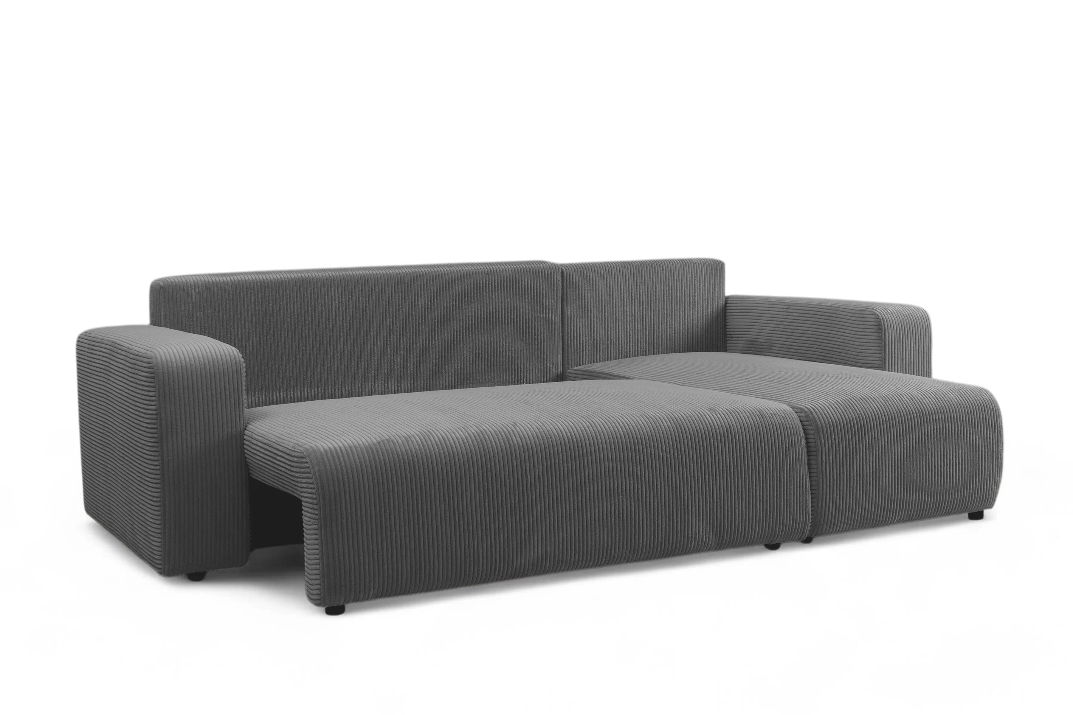 Rozkládací rohová sedací souprava Avia Mini - grafitová Lincoln 90 Rohová sedací souprava Avia Mini rozkládací uniwersalny prawo/levá - grafitová manšestr Lincoln 90