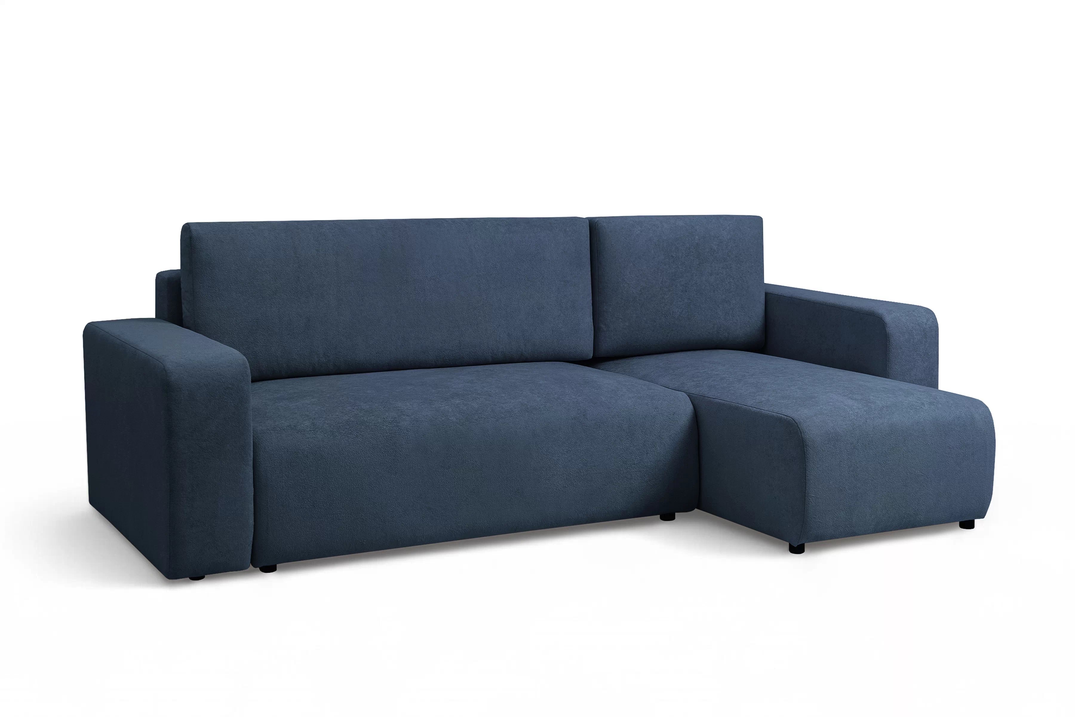 Rozkládací rohová sedací souprava Avia Mini - tmavě modrá Gerra 125 Rohová sedací souprava Avia Mini rozkládací uniwersalny prawo/levá - tmavě modrá boucle Gerra 125