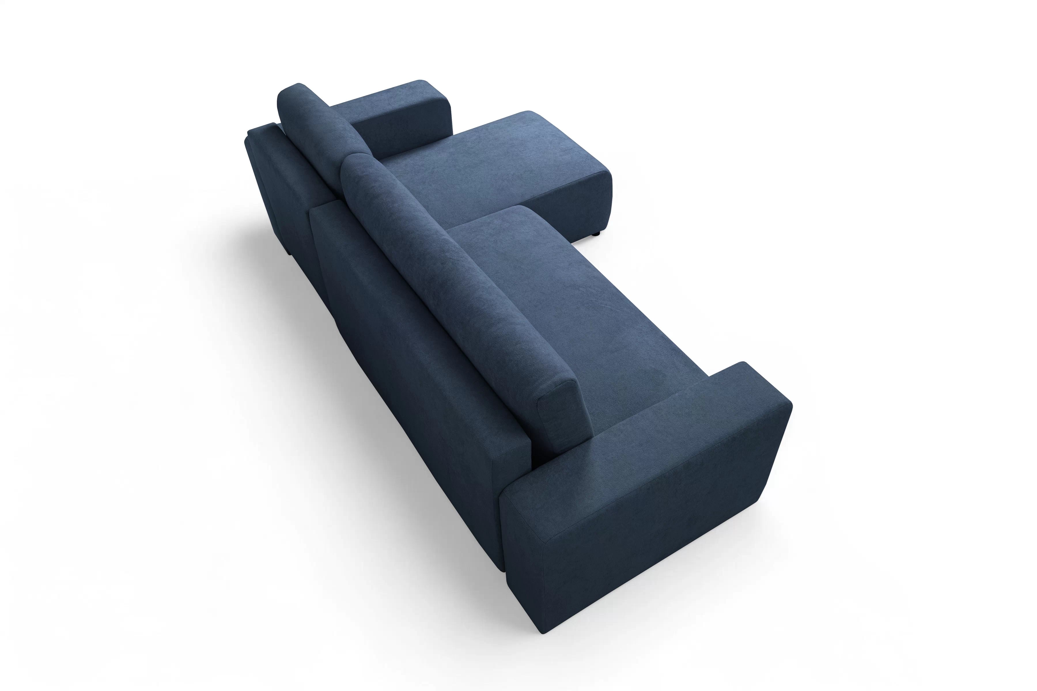 Rozkládací rohová sedací souprava Avia Mini - tmavě modrá Gerra 125 Rohová sedací souprava Avia Mini rozkládací uniwersalny prawo/levá - tmavě modrá boucle Gerra 125