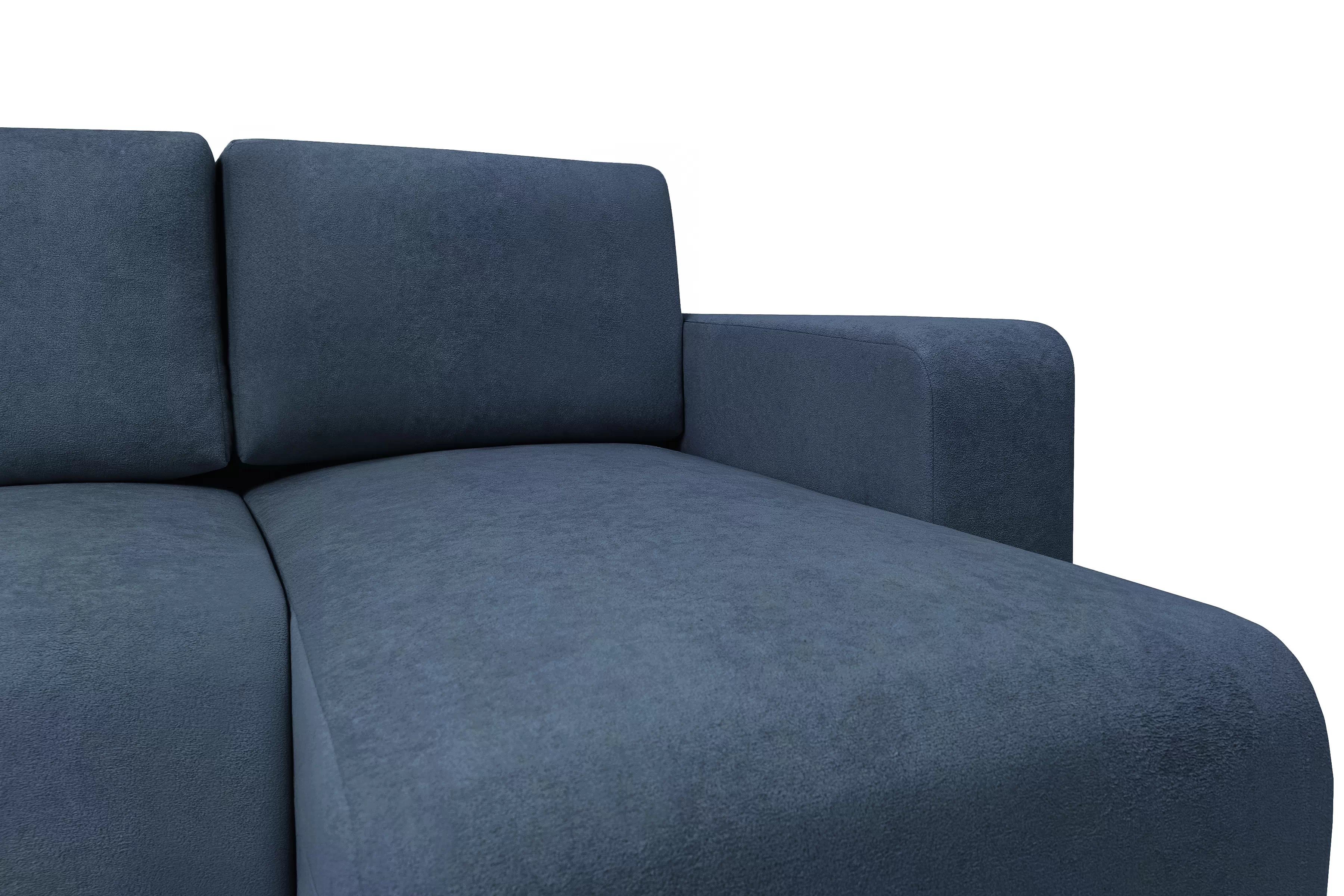 Rozkládací rohová sedací souprava Avia Mini - tmavě modrá Gerra 125 Rohová sedací souprava Avia Mini rozkládací uniwersalny prawo/levá - tmavě modrá boucle Gerra 125