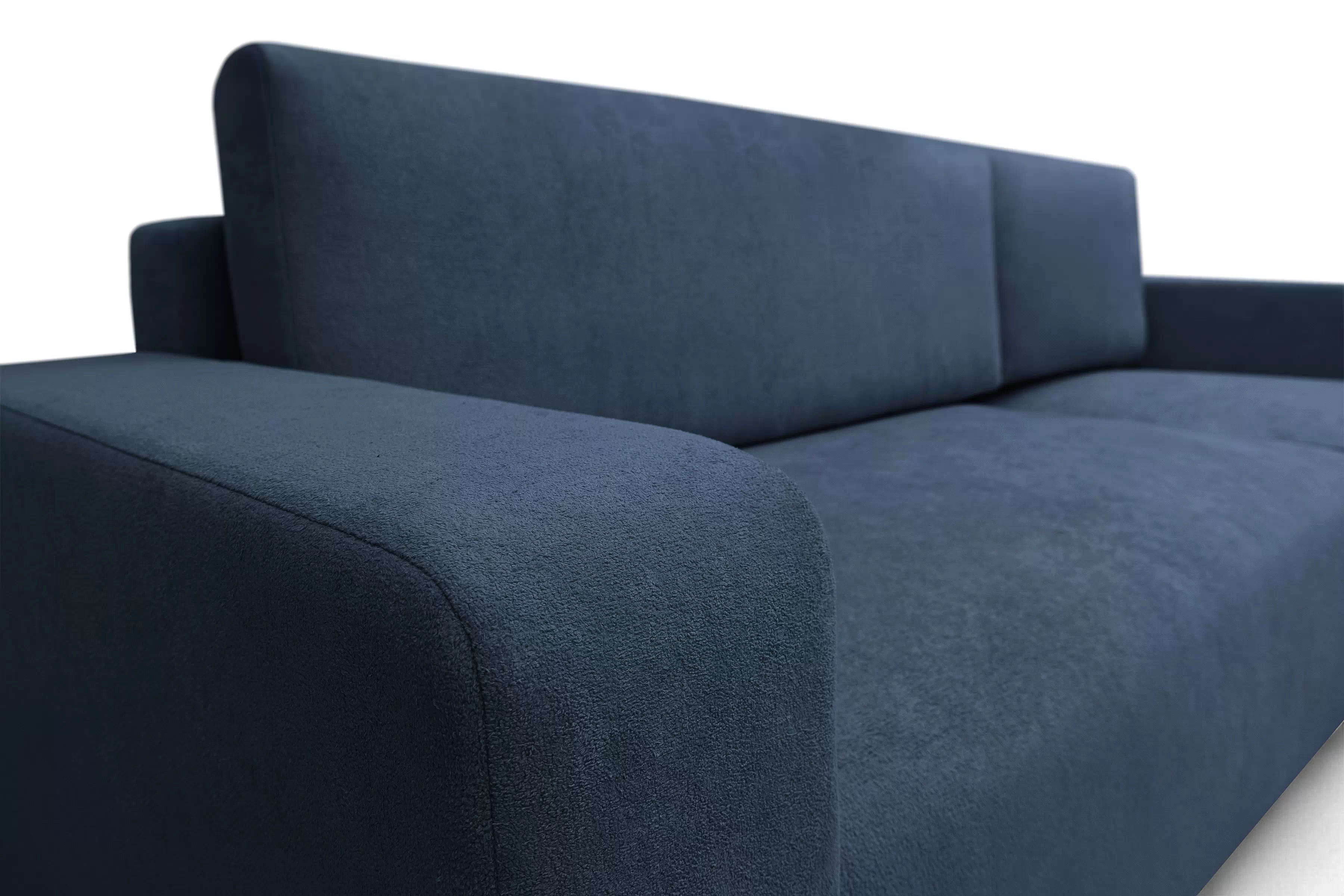 Rozkládací rohová sedací souprava Avia Mini - tmavě modrá Gerra 125 Rohová sedací souprava Avia Mini rozkládací uniwersalny prawo/levá - tmavě modrá boucle Gerra 125