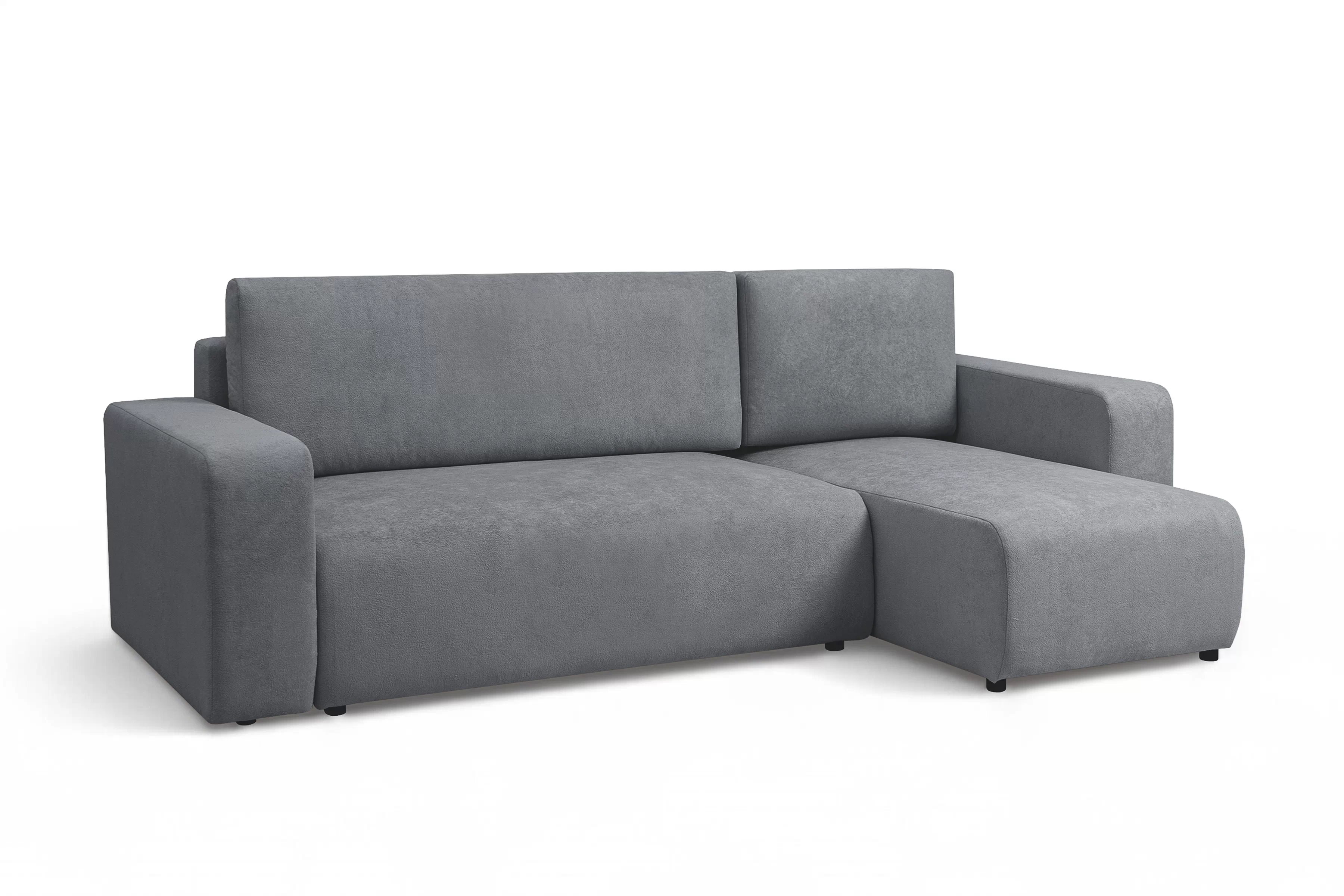 Rozkladacia rohová sedacia súprava Avia Mini univerzálna - sivé buklé Gerra 70 Rohová sedacia súprava Avia Mini s funkciou spánku uniwersalny prawo/Ľavá strana - šedá boucle Gerra 70