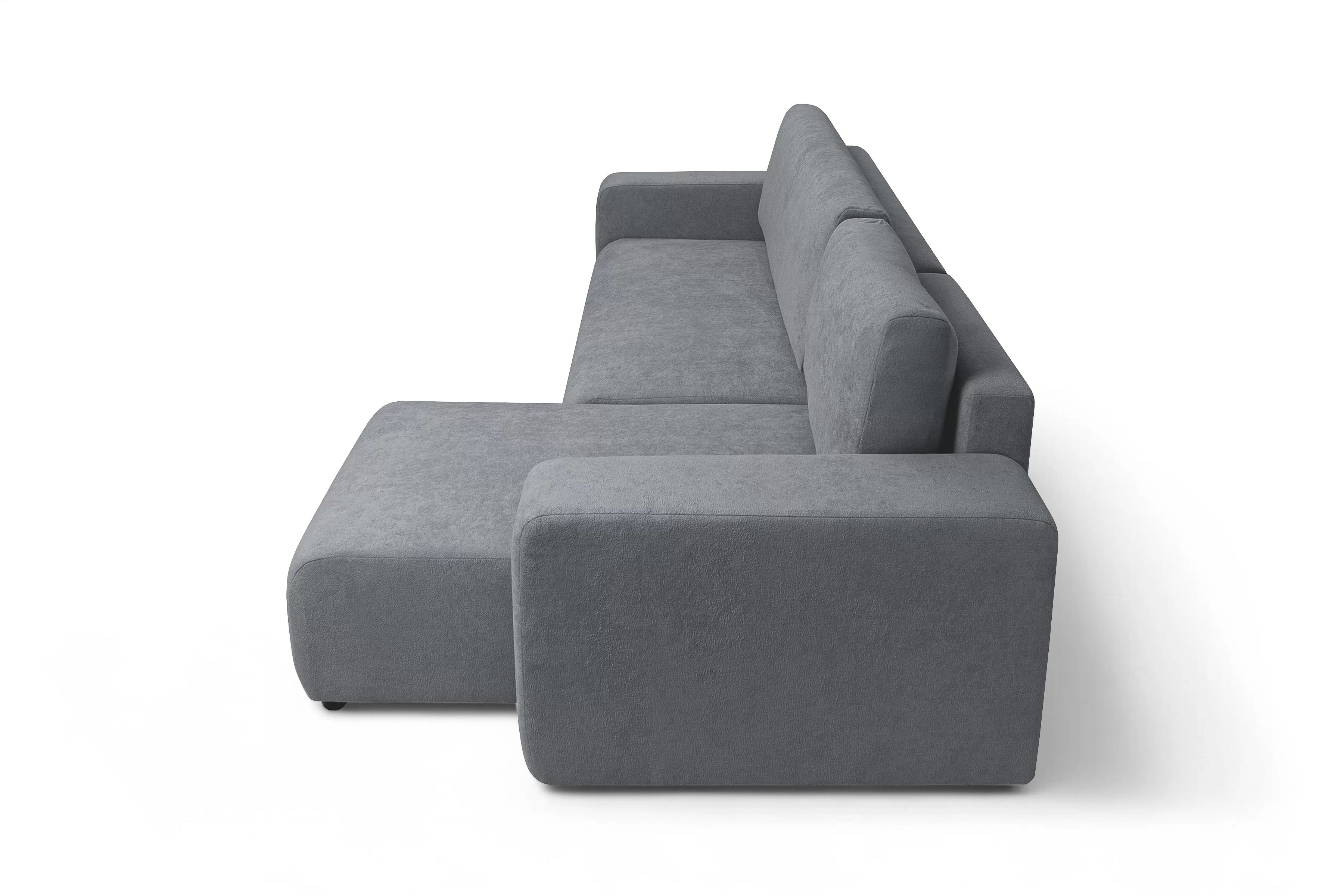 Rozkladacia rohová sedacia súprava Avia Mini univerzálna - sivé buklé Gerra 70 Rohová sedacia súprava Avia Mini s funkciou spánku uniwersalny prawo/Ľavá strana - šedá boucle Gerra 70