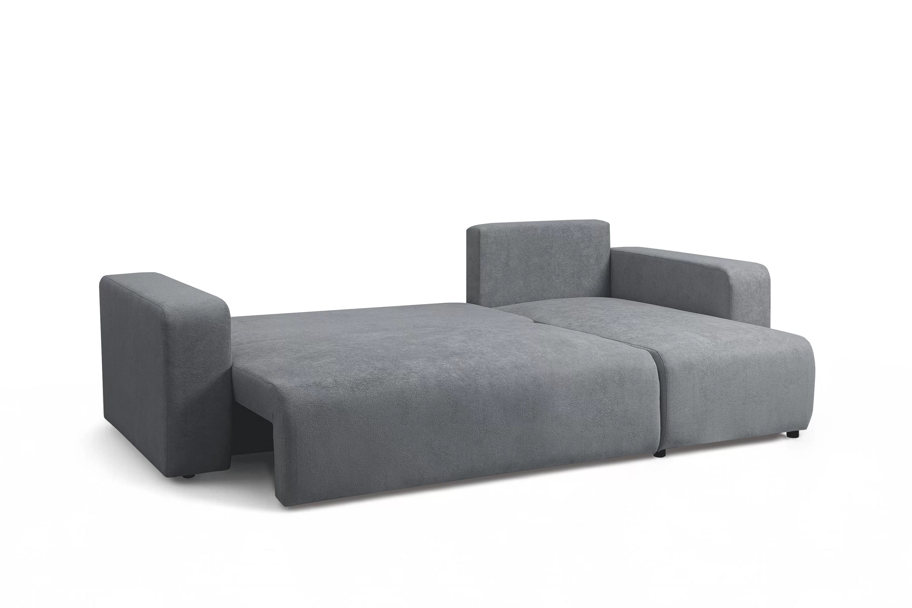 Rozkladacia rohová sedacia súprava Avia Mini univerzálna - sivé buklé Gerra 70 Rohová sedacia súprava Avia Mini s funkciou spánku uniwersalny prawo/Ľavá strana - šedá boucle Gerra 70