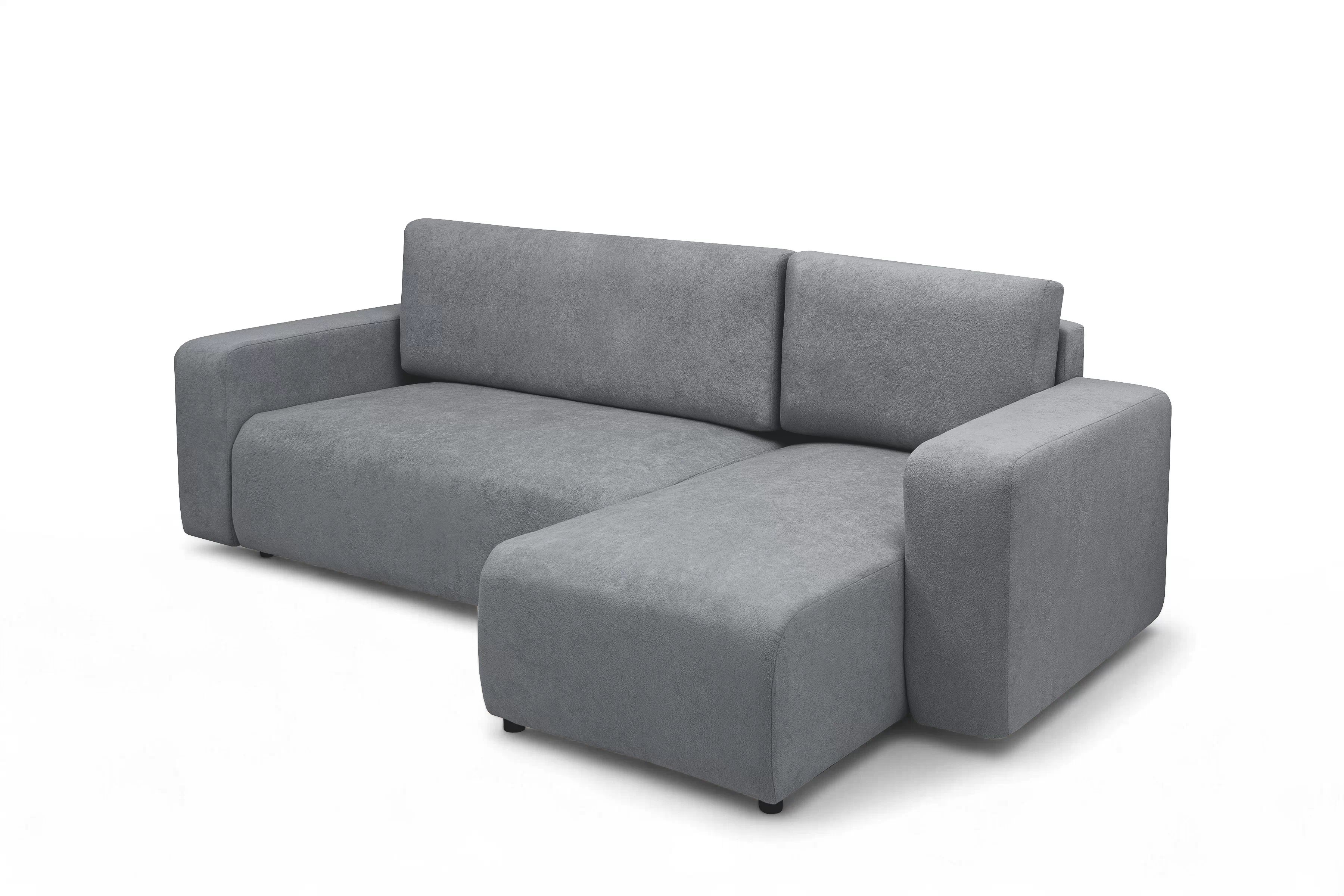 Rozkladacia rohová sedacia súprava Avia Mini univerzálna - sivé buklé Gerra 70 Rohová sedacia súprava Avia Mini s funkciou spánku uniwersalny prawo/Ľavá strana - šedá boucle Gerra 70