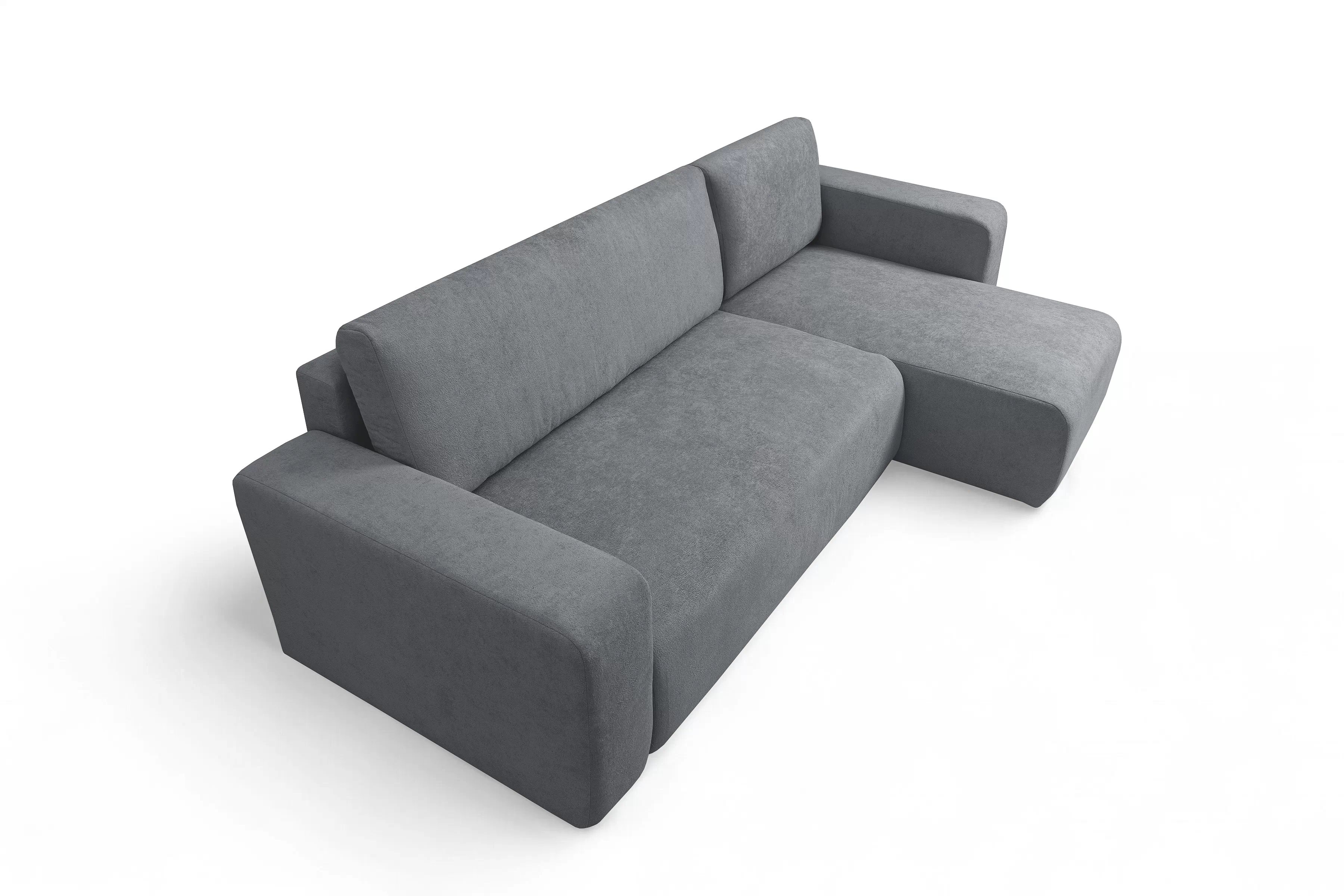 Rozkladacia rohová sedacia súprava Avia Mini univerzálna - sivé buklé Gerra 70 Rohová sedacia súprava Avia Mini s funkciou spánku uniwersalny prawo/Ľavá strana - šedá boucle Gerra 70