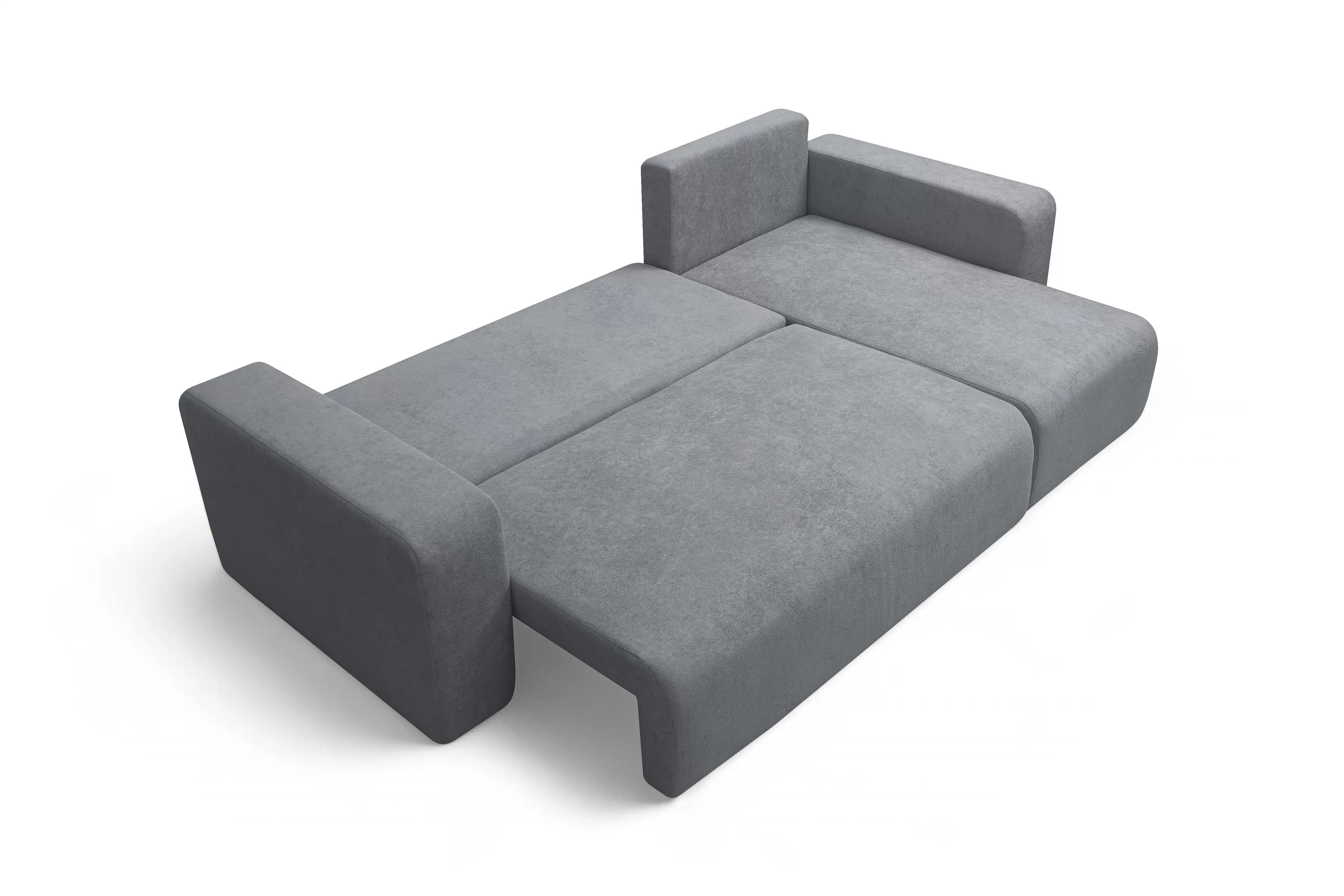 Rozkladacia rohová sedacia súprava Avia Mini univerzálna - sivé buklé Gerra 70 Rohová sedacia súprava Avia Mini s funkciou spánku uniwersalny prawo/Ľavá strana - šedá boucle Gerra 70