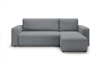 Rozkládací rohová sedací souprava Avia Mini univerzální - šedá bouclé Gerra 70 Rohová sedací souprava Avia Mini rozkládací uniwersalny prawo/levá - šedá boucle Gerra 70