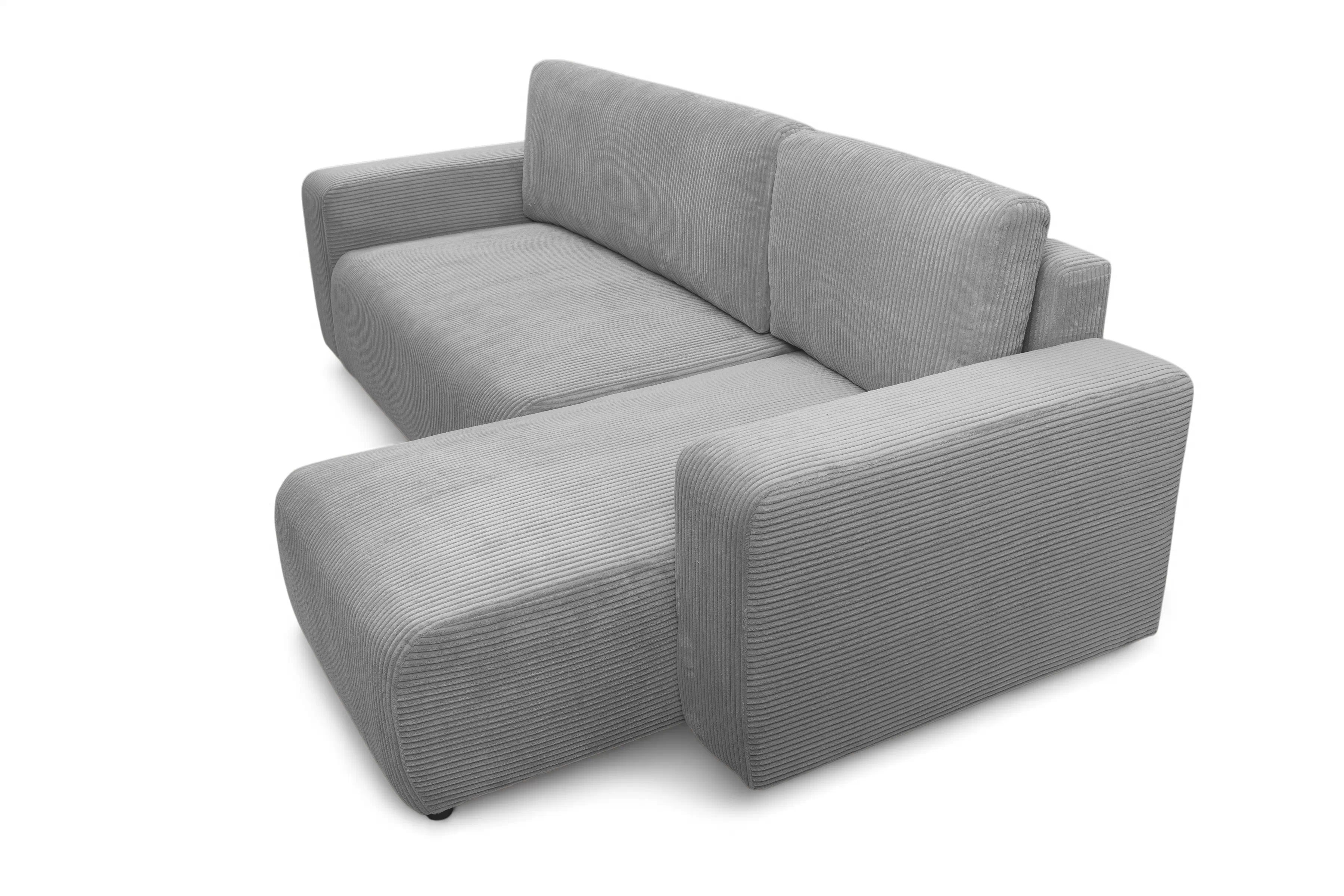 Rozkládací rohová sedací souprava Avia Mini - šedá Lincoln 86 Rohová sedací souprava Avia Mini rozkládací uniwersalny prawo/levá - šedá manšestr Lincoln 86