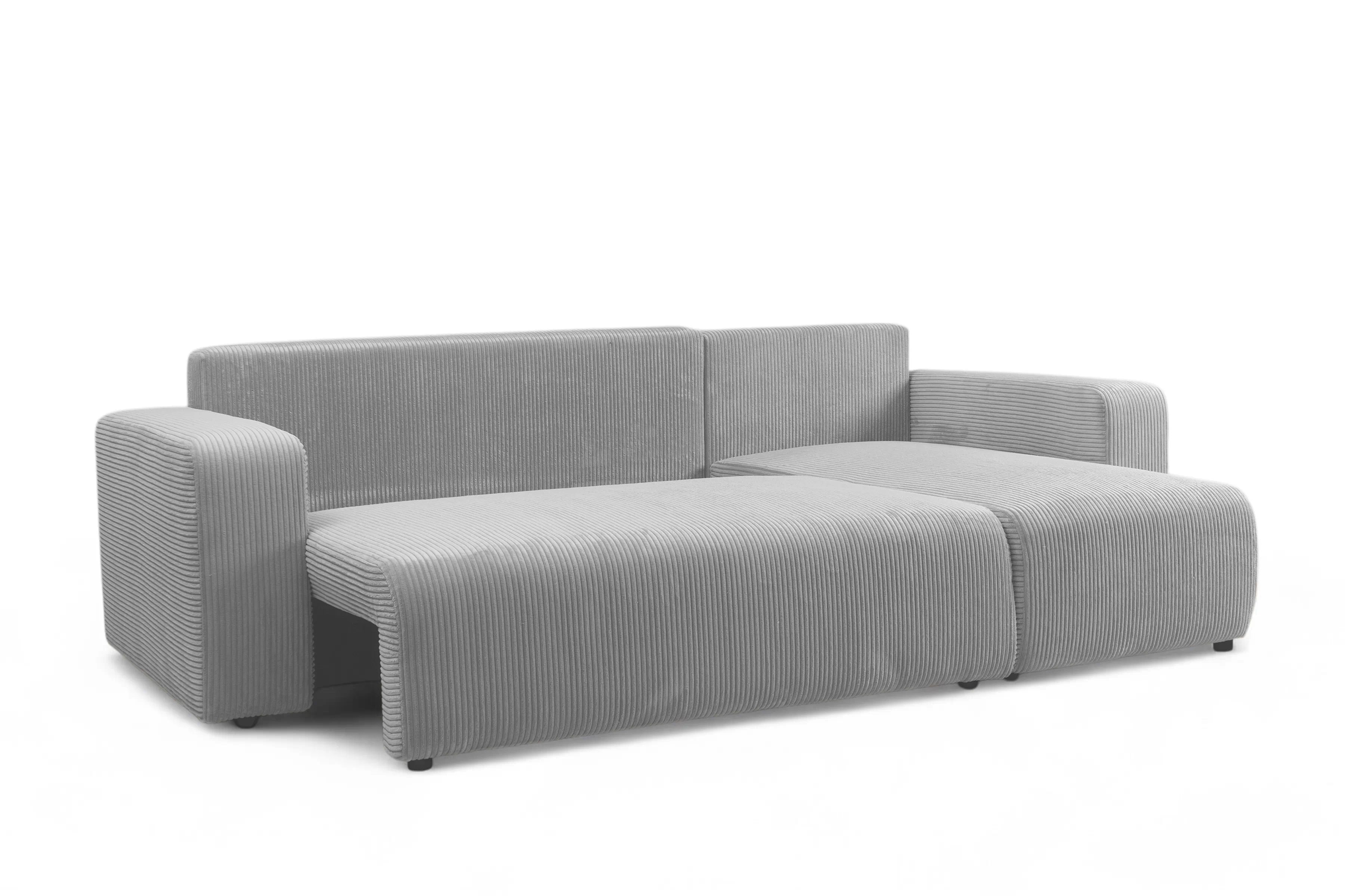 Rozkládací rohová sedací souprava Avia Mini - šedá Lincoln 86 Rohová sedací souprava Avia Mini rozkládací uniwersalny prawo/levá - šedá manšestr Lincoln 86