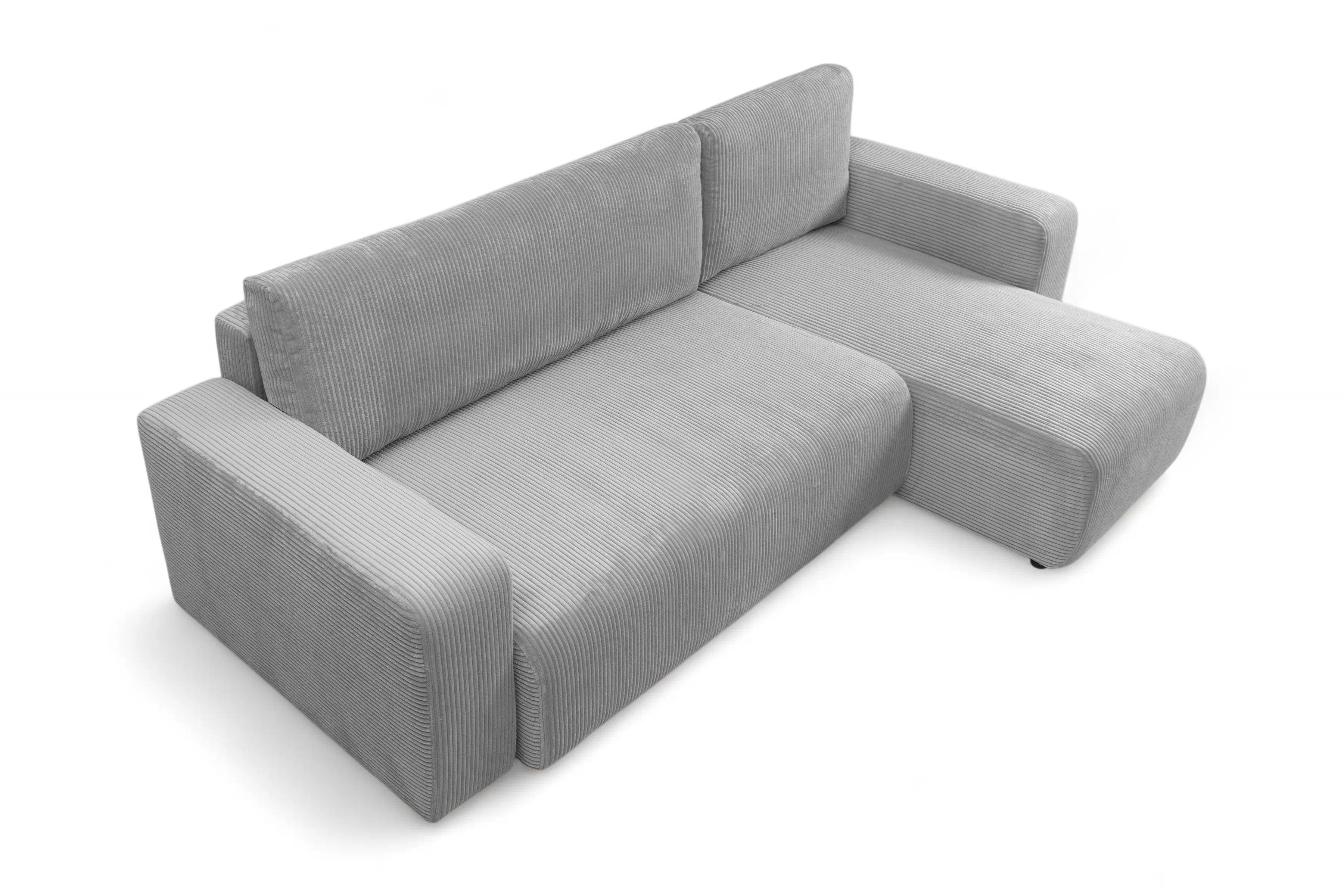 Rozkládací rohová sedací souprava Avia Mini - šedá Lincoln 86 Rohová sedací souprava Avia Mini rozkládací uniwersalny prawo/levá - šedá manšestr Lincoln 86