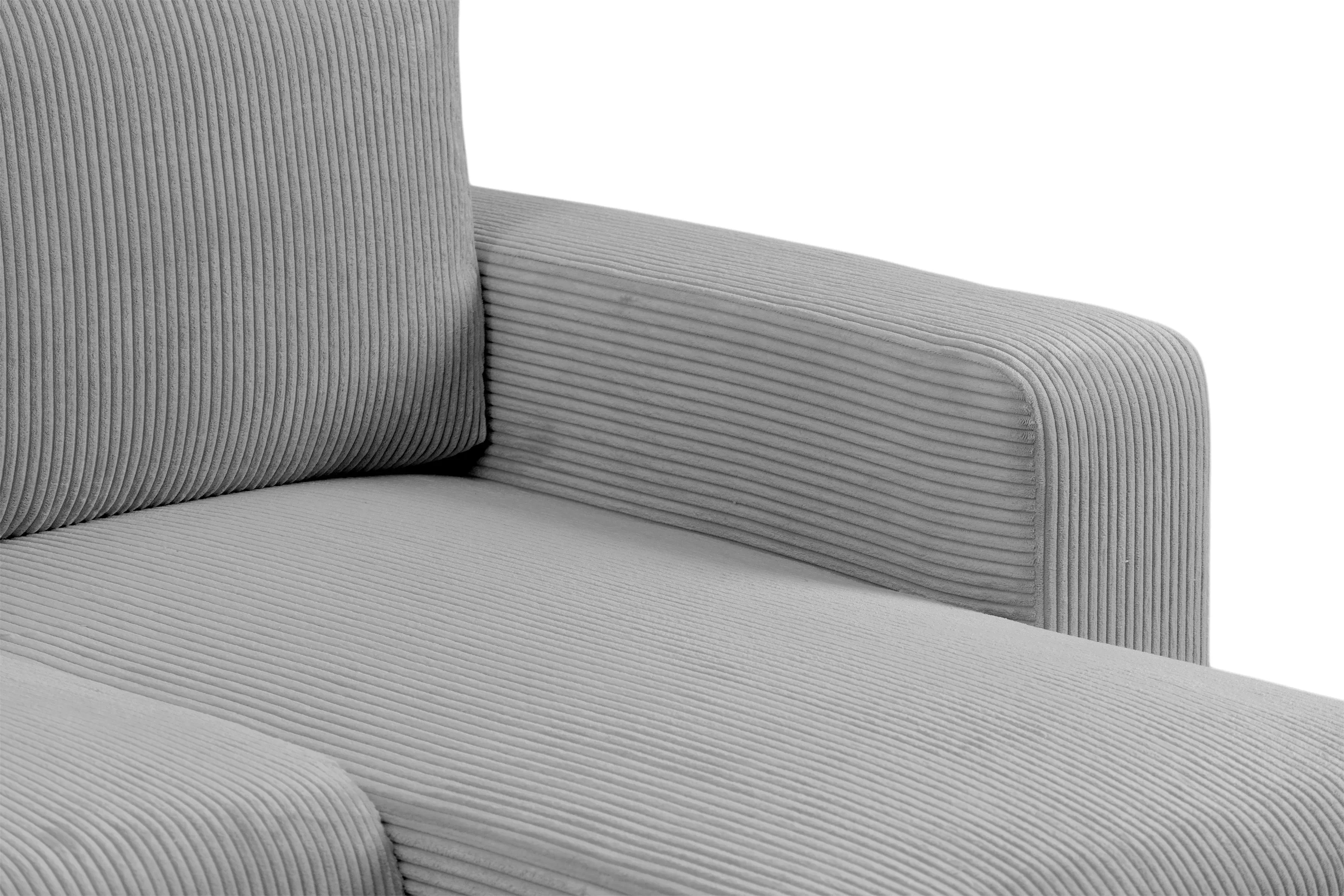 Rozkládací rohová sedací souprava Avia Mini - šedá Lincoln 86 Rohová sedací souprava Avia Mini rozkládací uniwersalny prawo/levá - šedá manšestr Lincoln 86