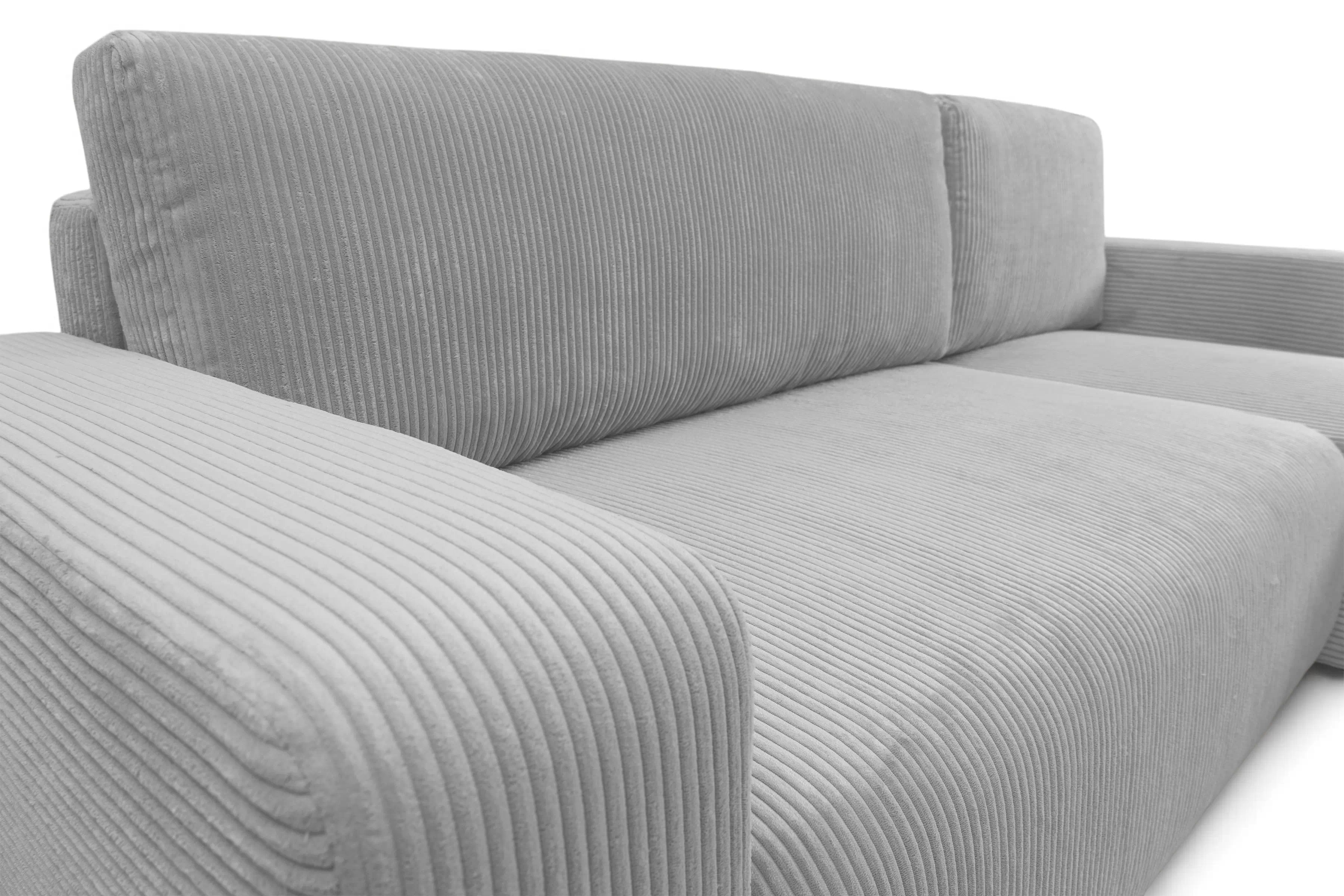 Rozkládací rohová sedací souprava Avia Mini - šedá Lincoln 86 Rohová sedací souprava Avia Mini rozkládací uniwersalny prawo/levá - šedá manšestr Lincoln 86