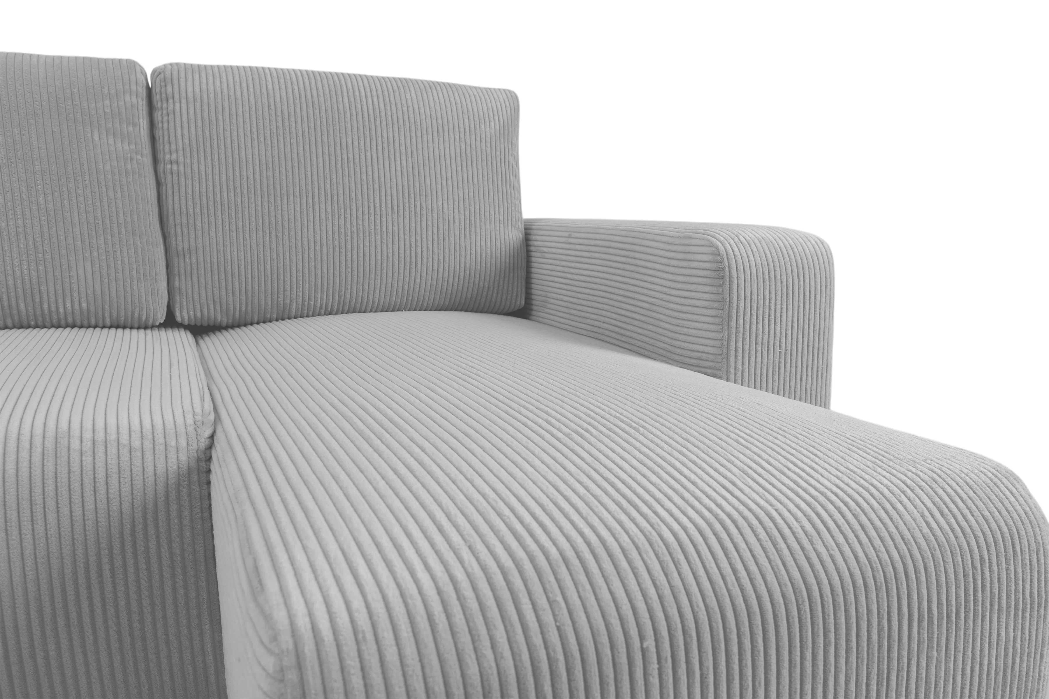 Rozkládací rohová sedací souprava Avia Mini - šedá Lincoln 86 Rohová sedací souprava Avia Mini rozkládací uniwersalny prawo/levá - šedá manšestr Lincoln 86