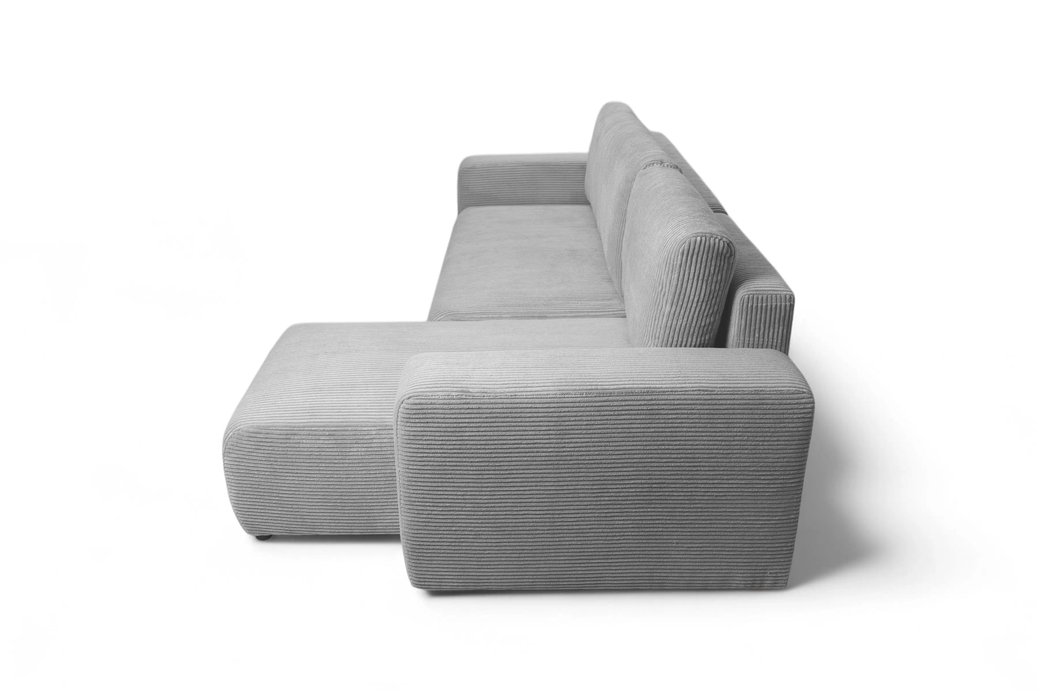 Rozkládací rohová sedací souprava Avia Mini - šedá Lincoln 86 Rohová sedací souprava Avia Mini rozkládací uniwersalny prawo/levá - šedá manšestr Lincoln 86