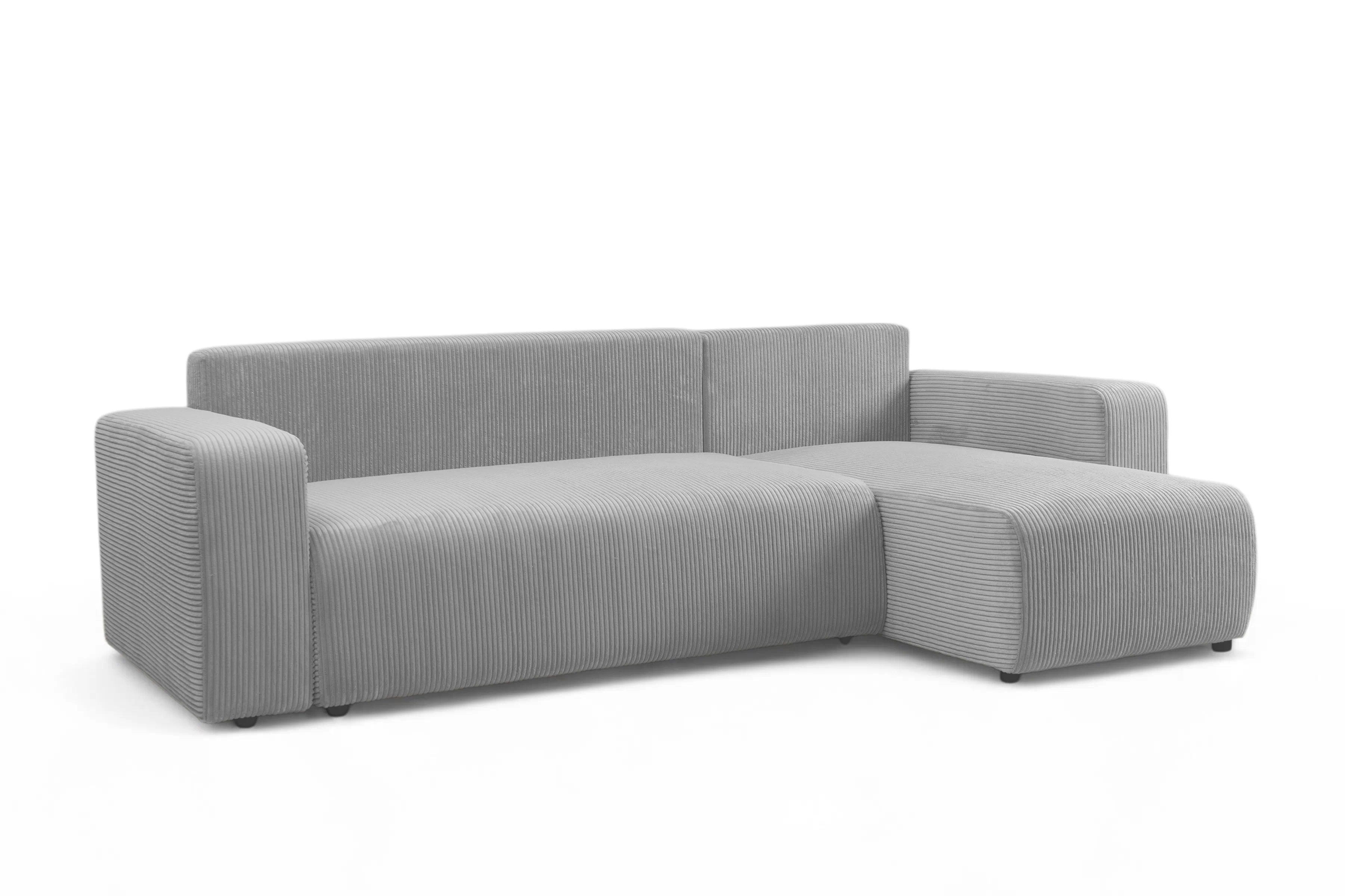 Rozkládací rohová sedací souprava Avia Mini - šedá Lincoln 86 Rohová sedací souprava Avia Mini rozkládací uniwersalny prawo/levá - šedá manšestr Lincoln 86