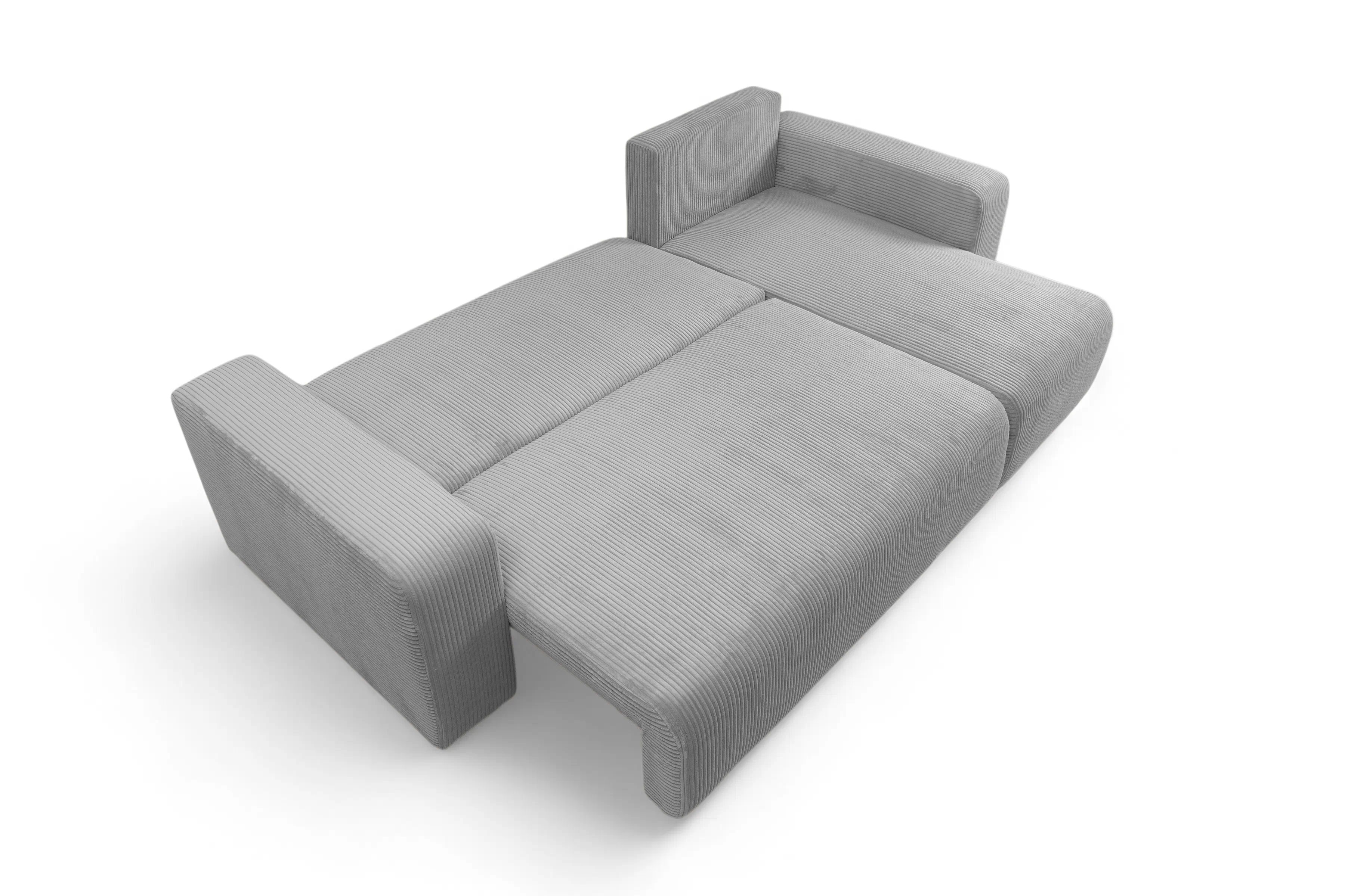 Rozkládací rohová sedací souprava Avia Mini - šedá Lincoln 86 Rohová sedací souprava Avia Mini rozkládací uniwersalny prawo/levá - šedá manšestr Lincoln 86