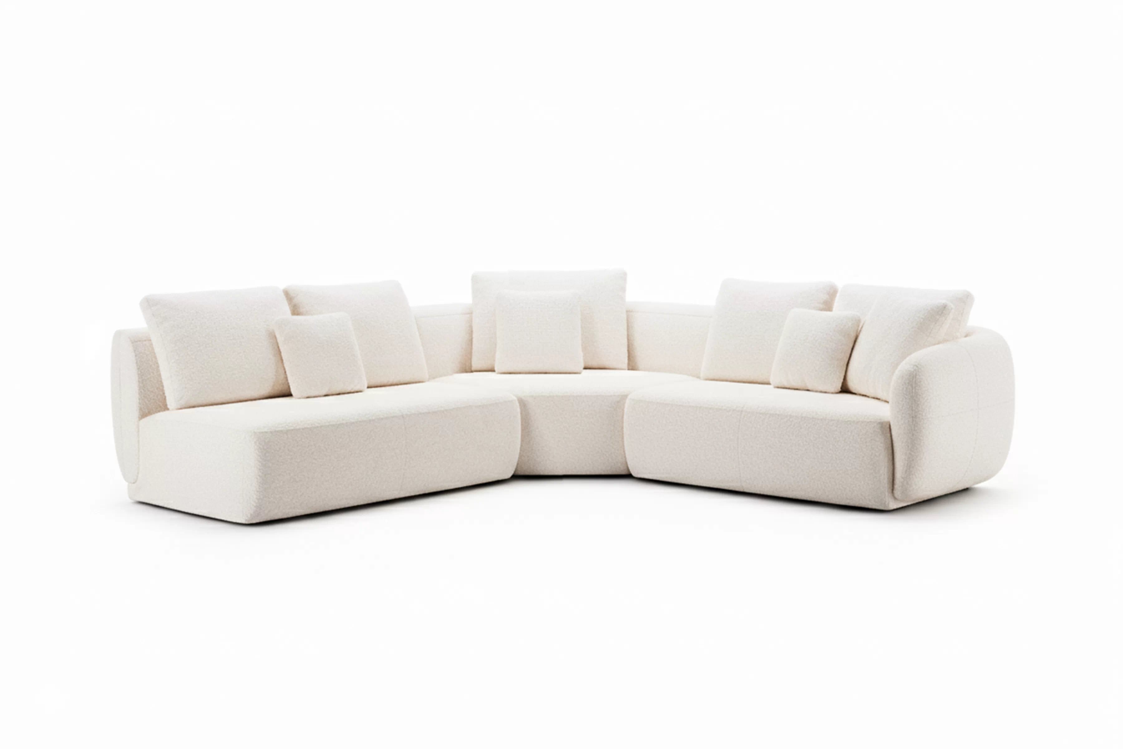 Rohová sedacia súprava Finezal 2S+C+2P do obývačky - béžová tkanina Bellini 20 Rohová sedacia súprava do obývacej izby Finezal 2S+C+2P - Béžová látka Bellini 20 