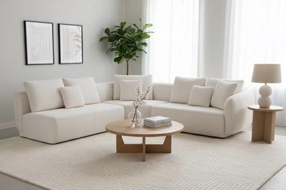 Rohová sedací souprava Finezal 2S+C+2P do obývacího pokoje - béžová tkanina Bellini 20