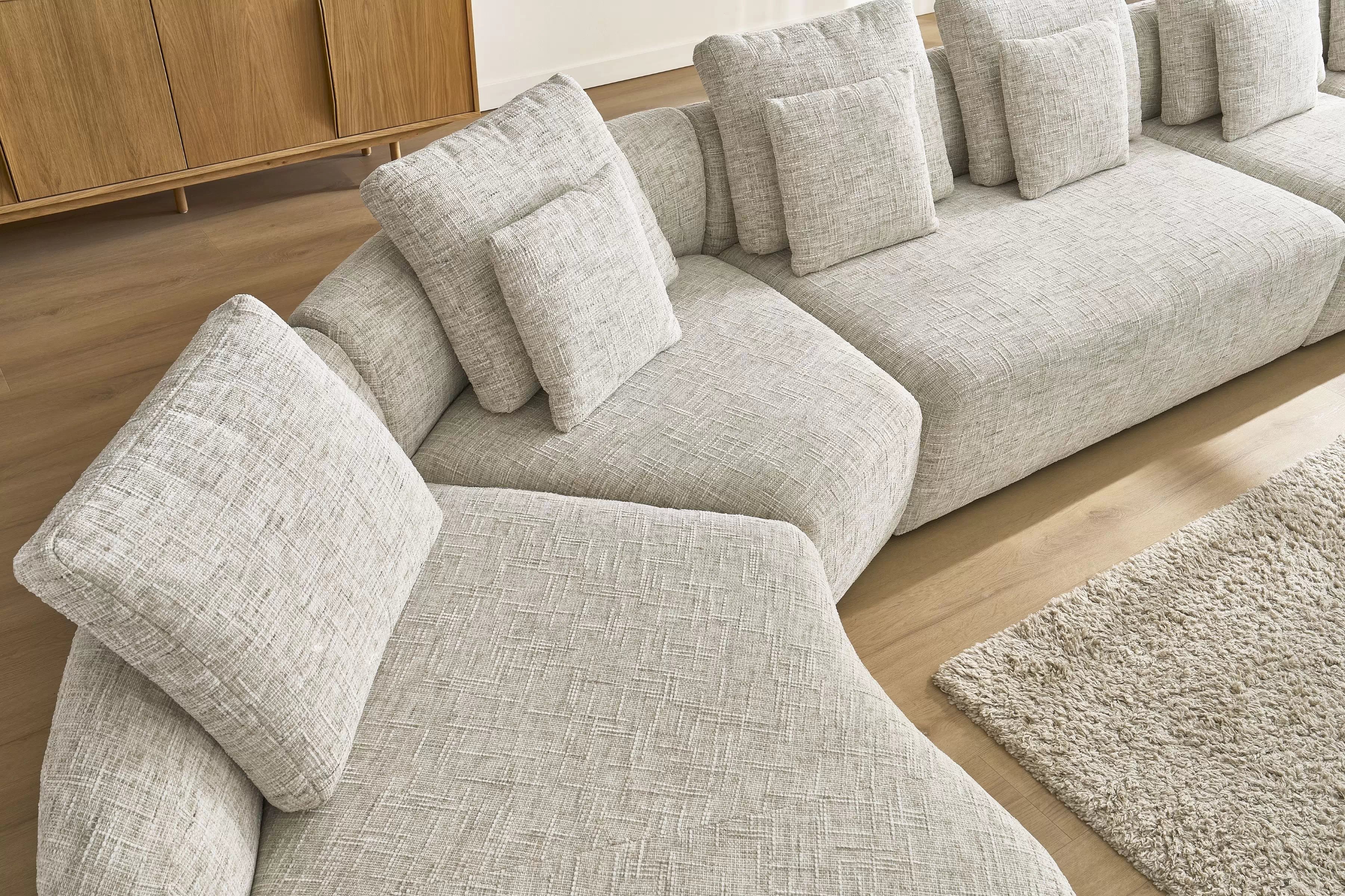 Rohová sedací souprava Finezal OTL+C+2S+S+OTZP - béžová tkanina Tracy 211-04 Rohová sedací souprava pro obývacího pokoje Finezal OTL+C+2S+S+OTZP - béžová plecionka Tracy 211.04