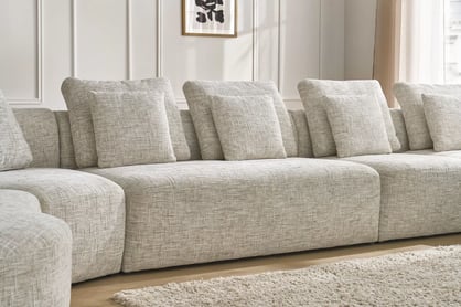 Rohová sedací souprava Finezal OTL+C+2S+S+OTZP - béžová tkanina Tracy 211-04 Rohová sedací souprava pro obývacího pokoje Finezal OTL+C+2S+S+OTZP - béžová plecionka Tracy 211.04