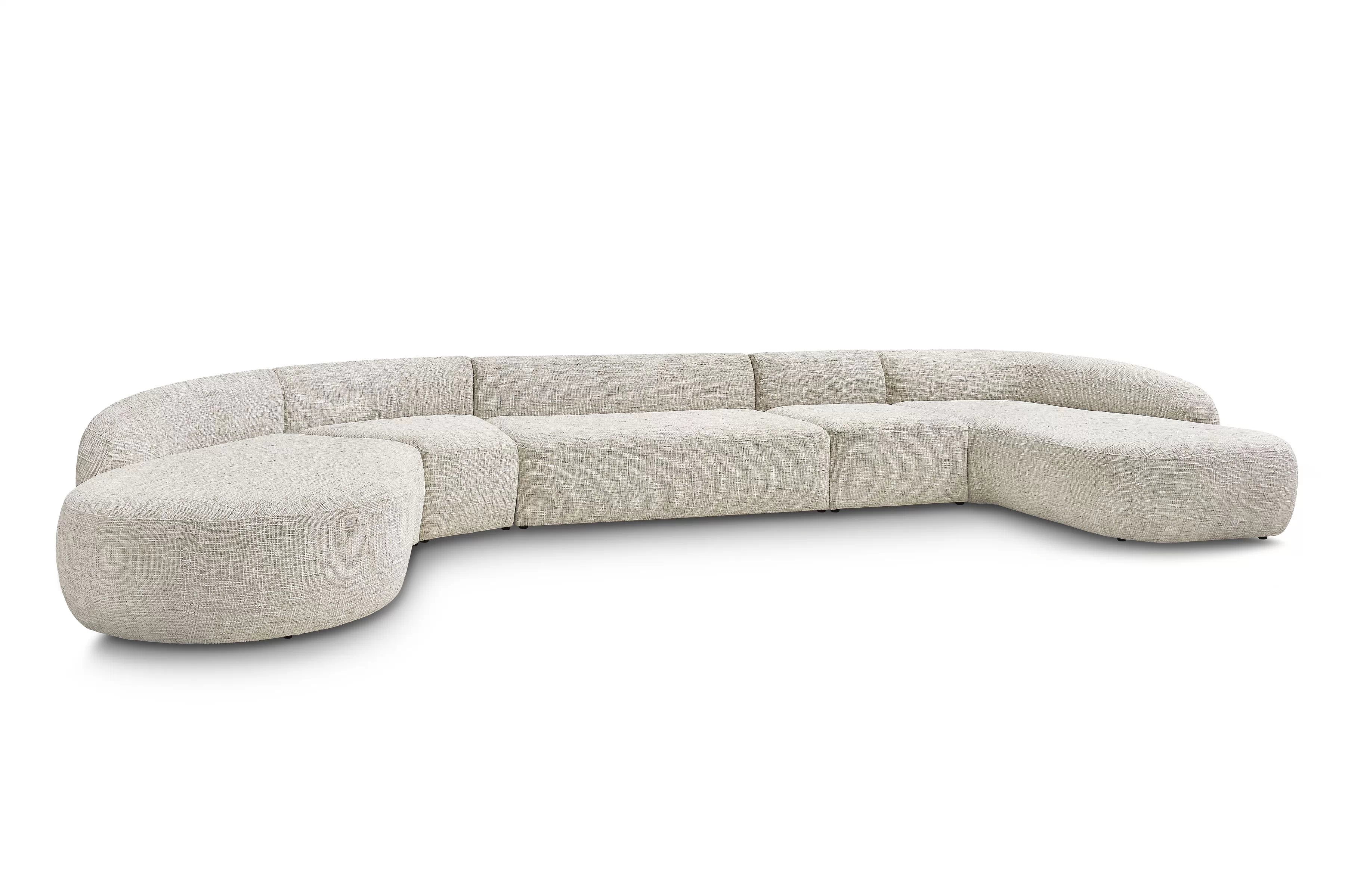 Rohová sedací souprava Finezal OTL+C+2S+S+OTZP - béžová tkanina Tracy 211-04 Rohová sedací souprava pro obývacího pokoje Finezal OTL+C+2S+S+OTZP - béžová plecionka Tracy 211.04