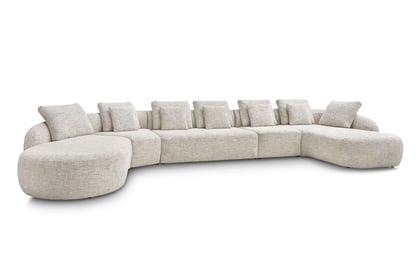 Rohová sedacia súprava Finezal OTL+C+2S+S+OTZP - béžová tkanina Tracy 211-04