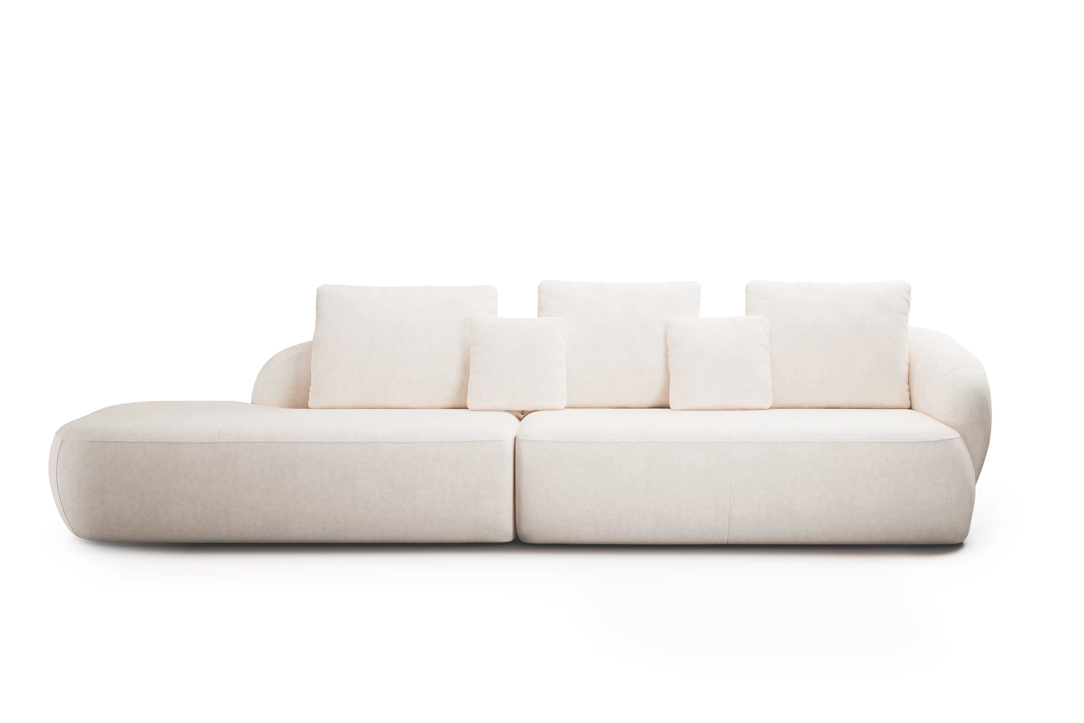 Rohová sedací souprava Finezal OTOL+2P - krémová látka Tender Way 01 Rohová sedací souprava do obývacího pokoje Finezal OTOL+2P - béžová šenil Tender Way 01 