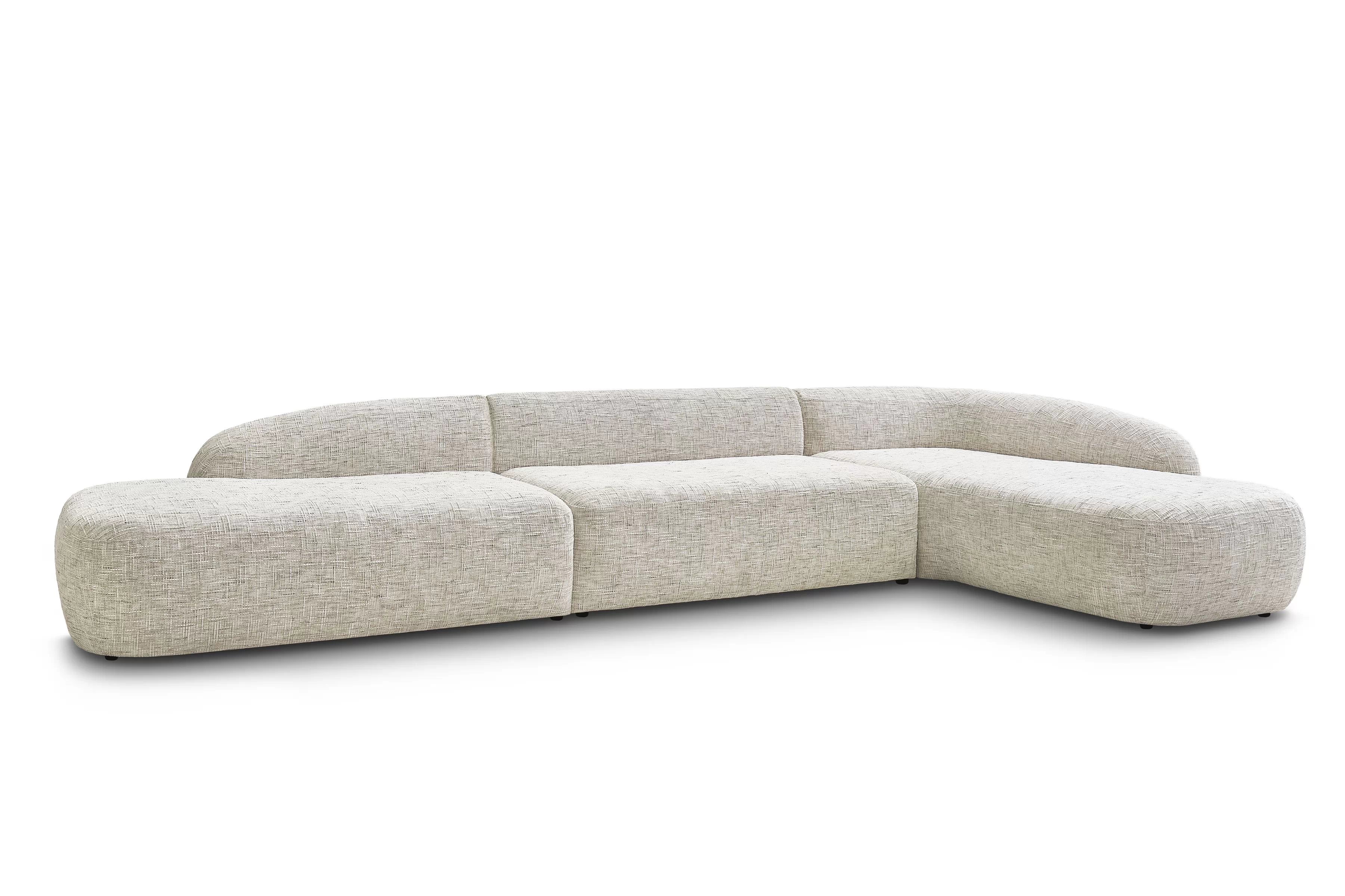 Rohová sedací souprava Finezal OTOL+2S+OTZP - béžová tkanina Tracy 211-04 Rohová sedací souprava pro obývacího pokoje Finezal OTOL+2S+OTZP - béžová plecionka Tracy 211-04