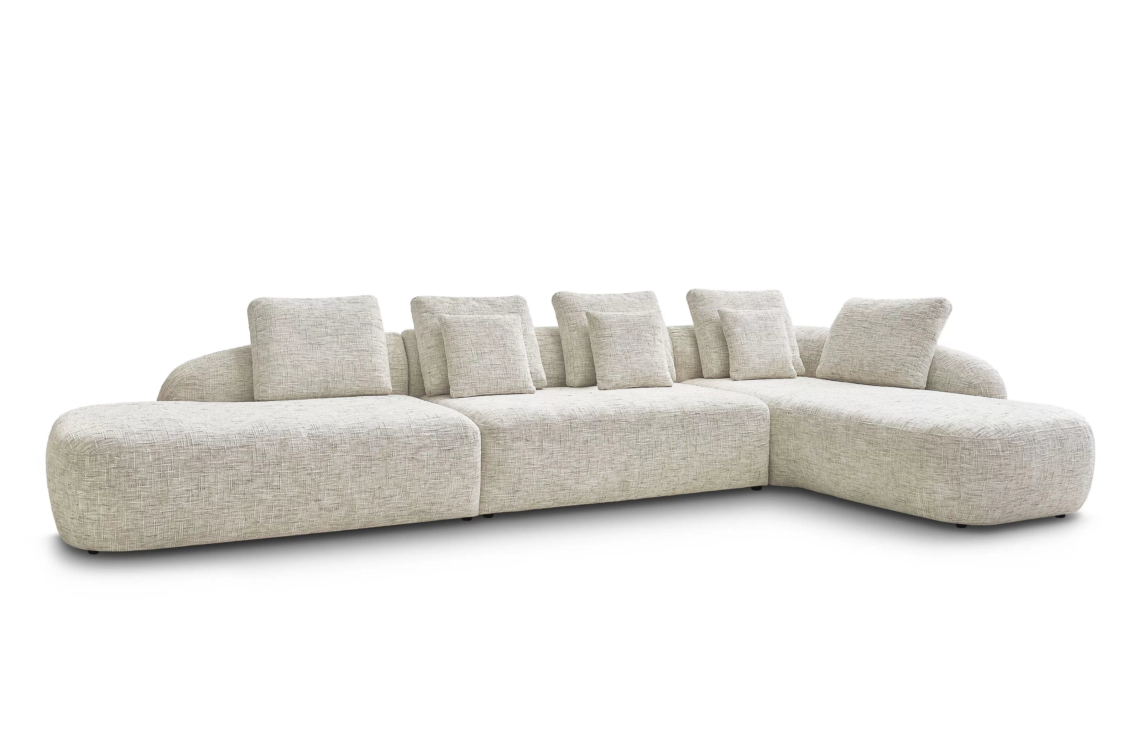 Rohová sedací souprava Finezal OTOL+2S+OTZP - béžová tkanina Tracy 211-04 Rohová sedací souprava pro obývacího pokoje Finezal OTOL+2S+OTZP - béžová plecionka Tracy 211-04