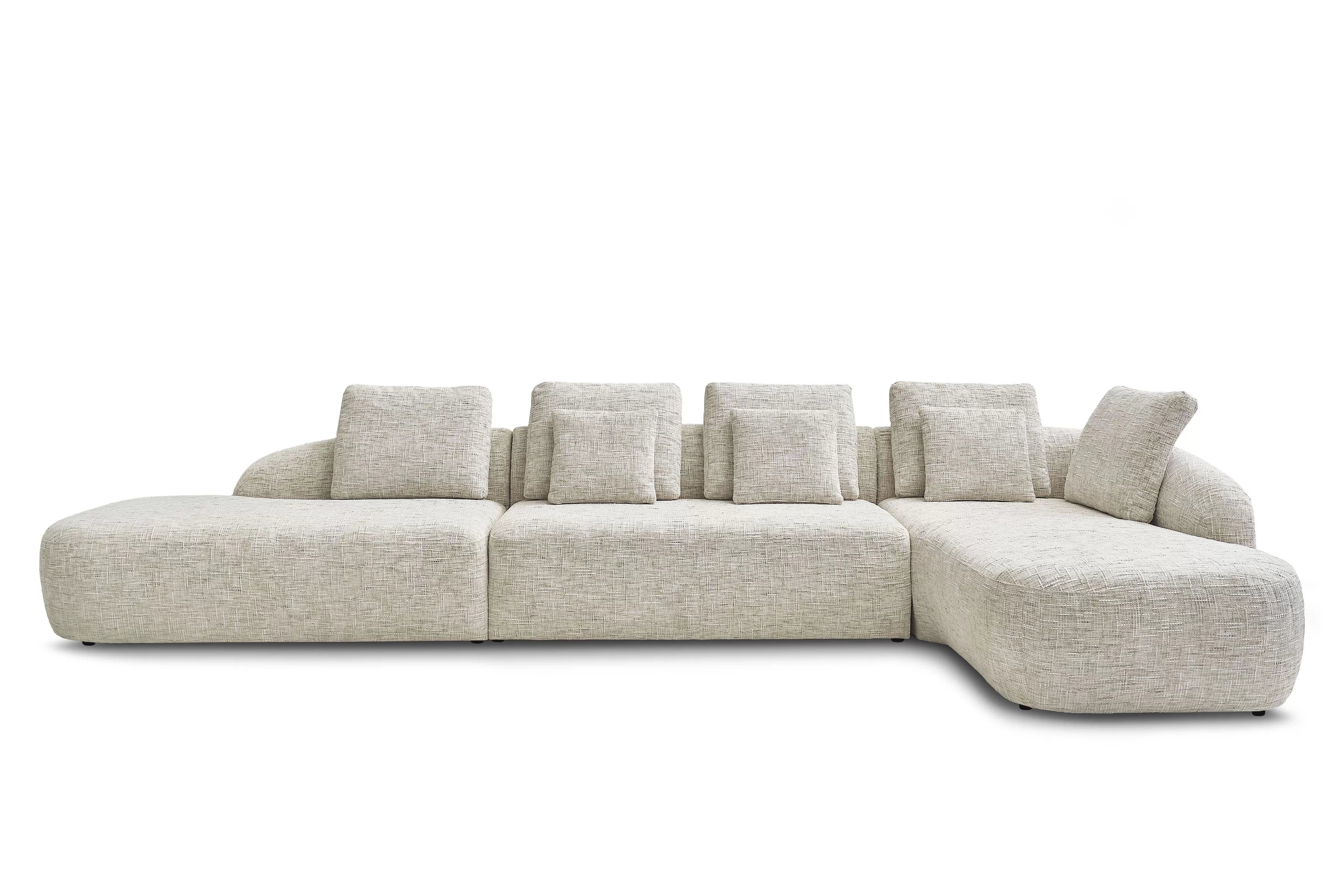 Rohová sedací souprava Finezal OTOL+2S+OTZP - béžová tkanina Tracy 211-04 Rohová sedací souprava pro obývacího pokoje Finezal OTOL+2S+OTZP - béžová plecionka Tracy 211-04