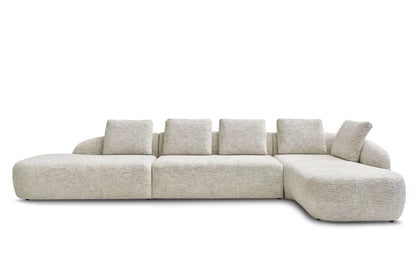 Rohová sedací souprava Finezal OTOL+2S+OTZP - béžová tkanina Tracy 211-04 Rohová sedací souprava pro obývacího pokoje Finezal OTOL+2S+OTZP - béžová plecionka Tracy 211-04