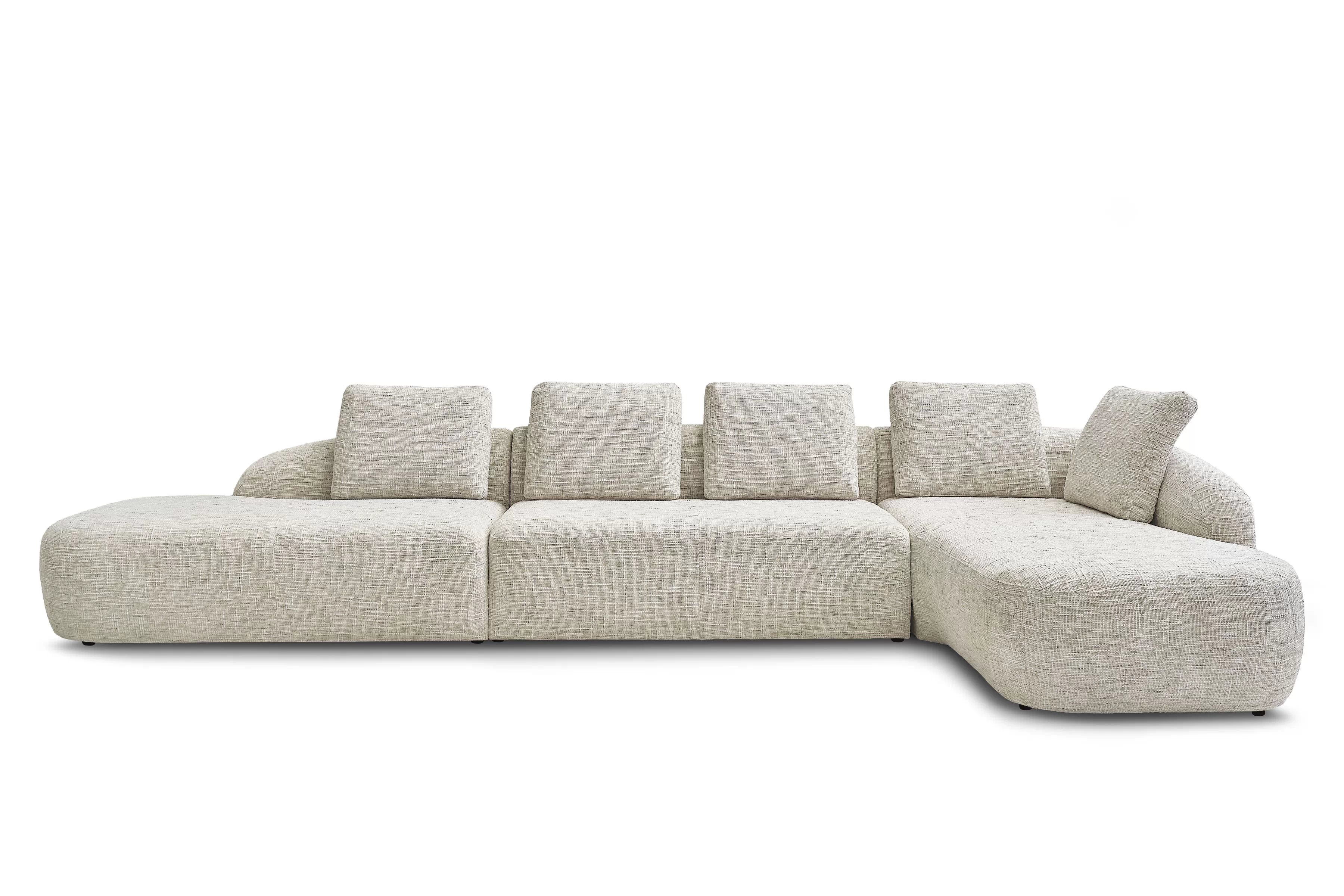 Rohová sedací souprava Finezal OTOL+2S+OTZP - béžová tkanina Tracy 211-04 Rohová sedací souprava pro obývacího pokoje Finezal OTOL+2S+OTZP - béžová plecionka Tracy 211-04