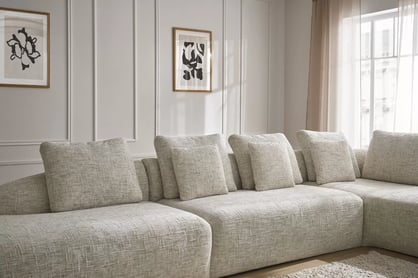 Rohová sedací souprava Finezal OTOL+2S+OTZP - béžová tkanina Tracy 211-04 Rohová sedací souprava pro obývacího pokoje Finezal OTOL+2S+OTZP - béžová plecionka Tracy 211-04