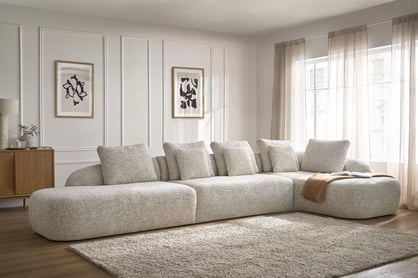 Rohová sedací souprava Finezal OTOL+2S+OTZP - béžová tkanina Tracy 211-04 Rohová sedací souprava pro obývacího pokoje Finezal OTOL+2S+OTZP - béžová plecionka Tracy 211-04