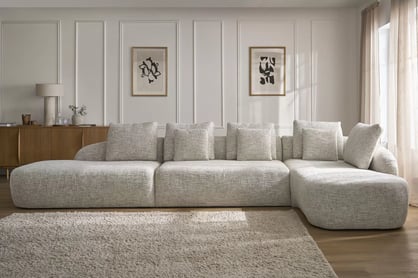 Rohová sedací souprava Finezal OTOL+2S+OTZP - béžová tkanina Tracy 211-04 Rohová sedací souprava pro obývacího pokoje Finezal OTOL+2S+OTZP - béžová plecionka Tracy 211-04