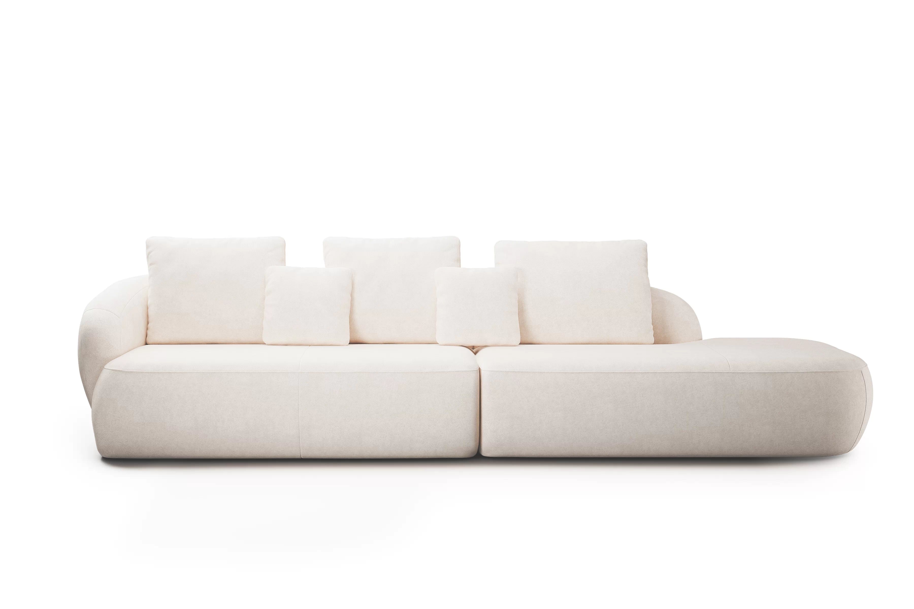 Rohová sedací souprava Finezal OTOL+2L - krémová látka Tender Way 01 Rohová sedací souprava do obývacího pokoje Finezal OTOP+2L - béžová šenil Tender Way 01 