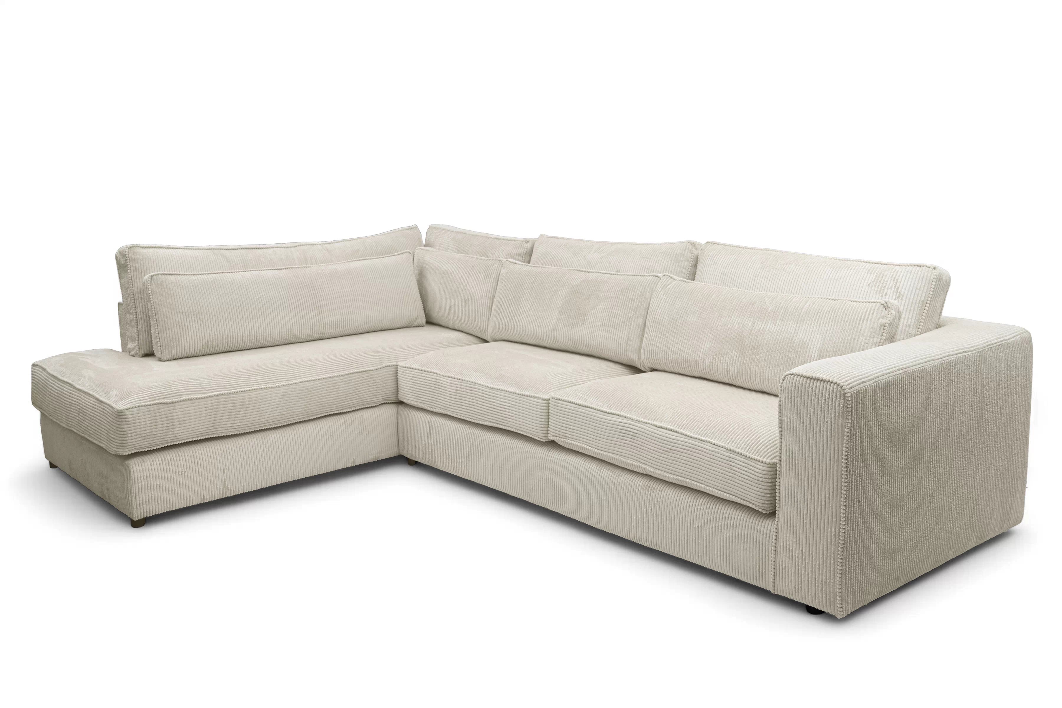 Rohová sedací souprava Larina levá - béžová Lincoln 03 Rohová sedací souprava pro obývacího pokoje Larina levá - béžová manšestr Lincoln 03