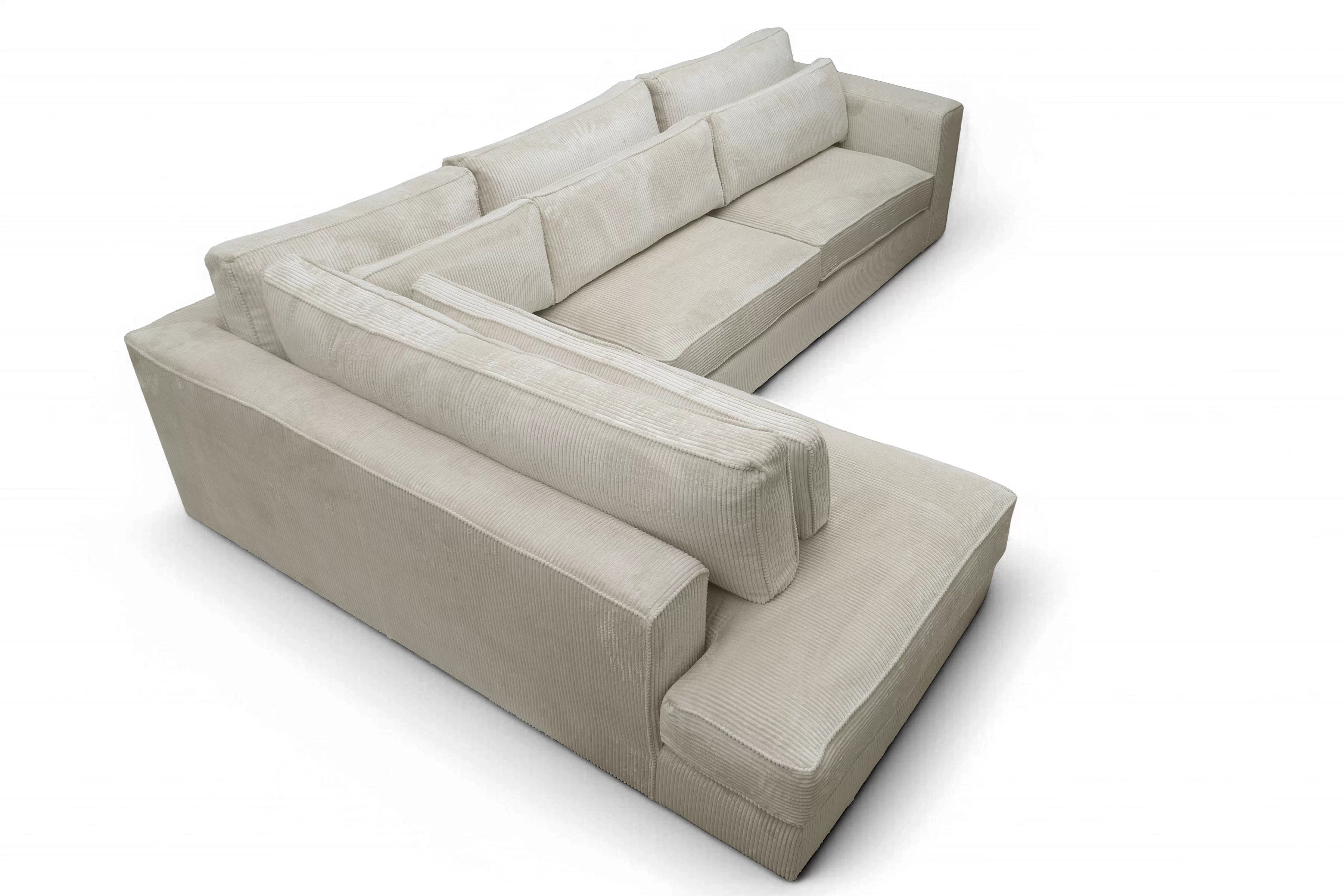 Rohová sedací souprava Larina levá - béžová Lincoln 03 Rohová sedací souprava pro obývacího pokoje Larina levá - béžová manšestr Lincoln 03