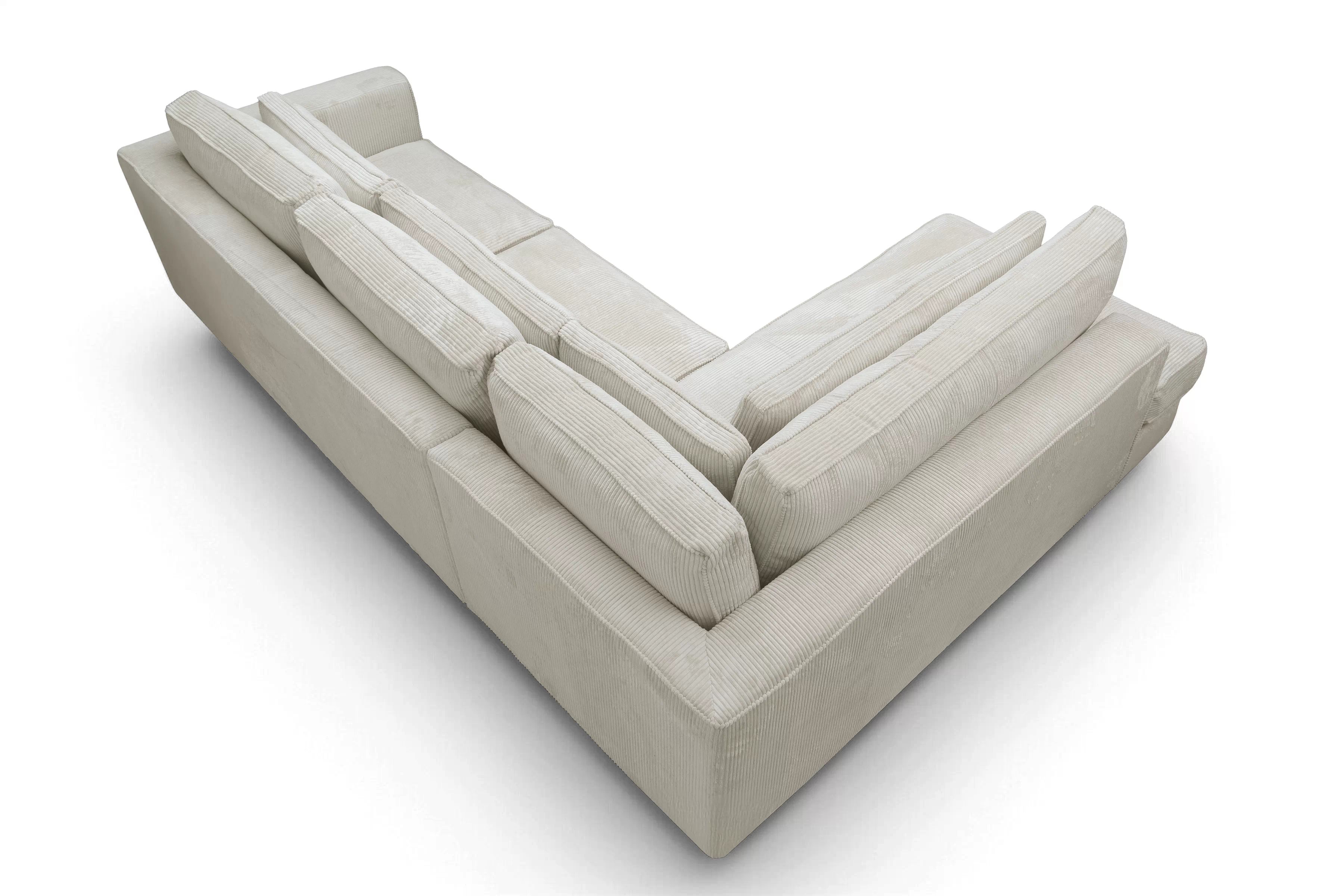 Rohová sedací souprava Larina levá - béžová Lincoln 03 Rohová sedací souprava pro obývacího pokoje Larina levá - béžová manšestr Lincoln 03